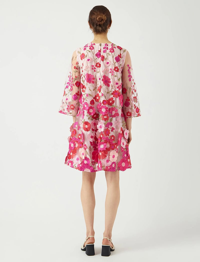 YAS - YASFLOWERING 3/4 DRESS - D2D - short dresses - fuchsia purple - 3