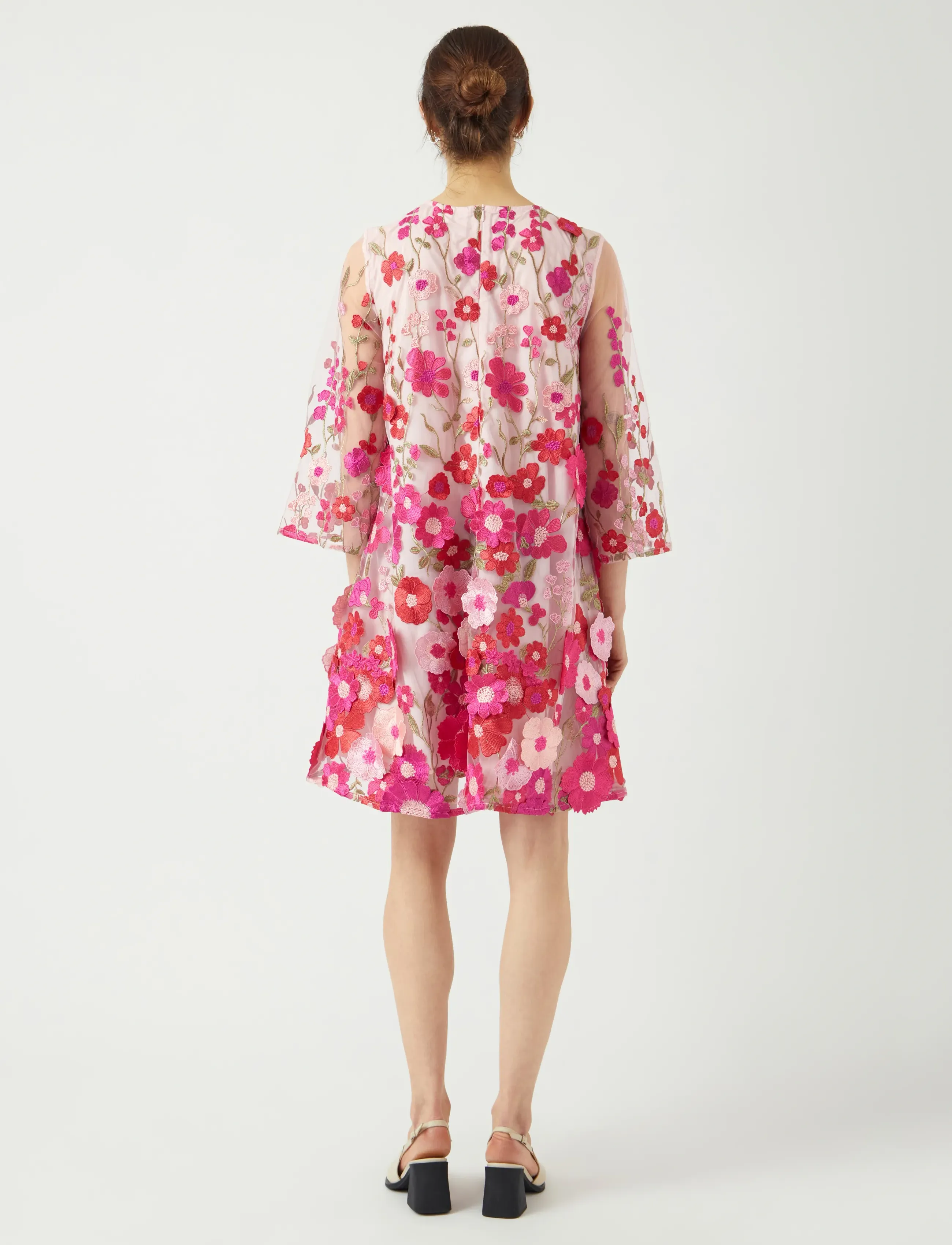 YAS - YASFLOWERING 3/4 DRESS - D2D - minikleidid - fuchsia purple - 3