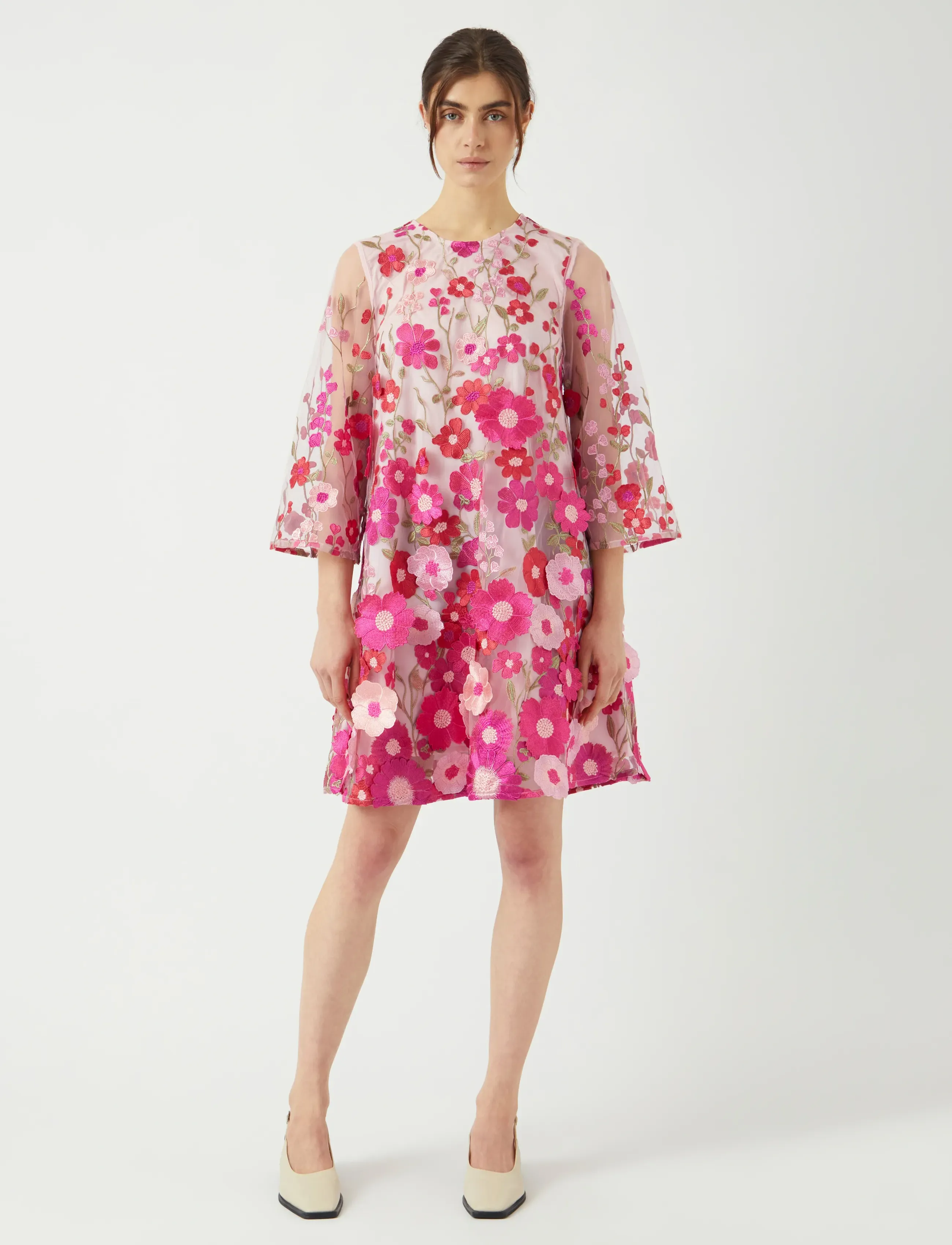 YAS - YASFLOWERING 3/4 DRESS - D2D - minikleidid - fuchsia purple - 4