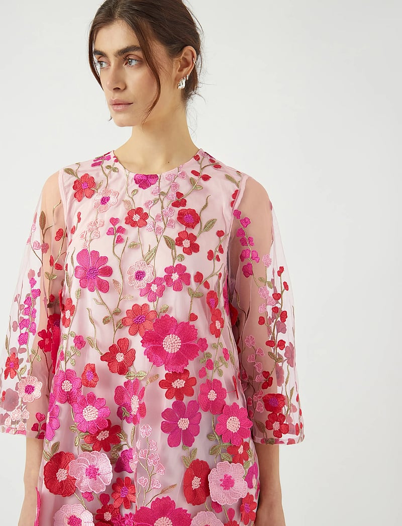 YAS - YASFLOWERING 3/4 DRESS - D2D - short dresses - fuchsia purple - 5
