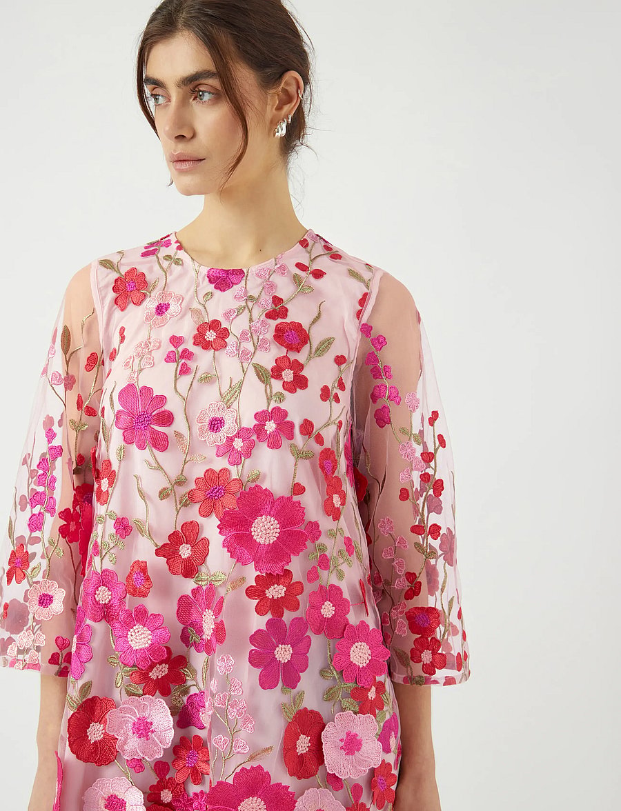 YAS - YASFLOWERING 3/4 DRESS - D2D - minikleidid - fuchsia purple - 5