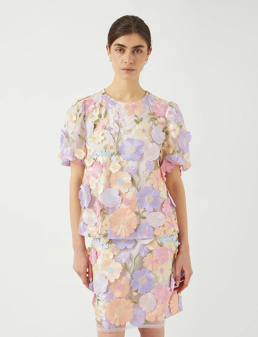 YAS - YASFLOWERING SS TOP - D2D - kortærmede bluser - lavendula - 0