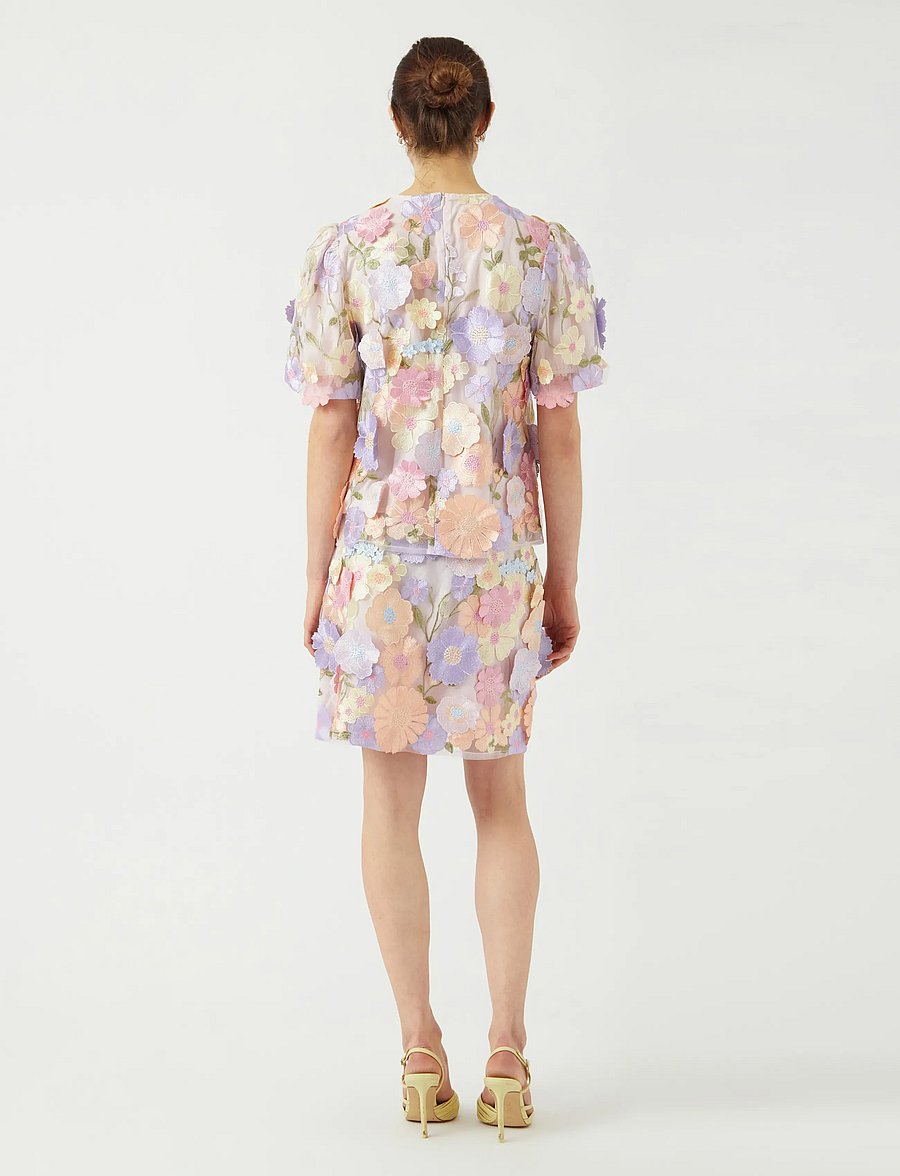 YAS - YASFLOWERING SS TOP - D2D - kortærmede bluser - lavendula - 3