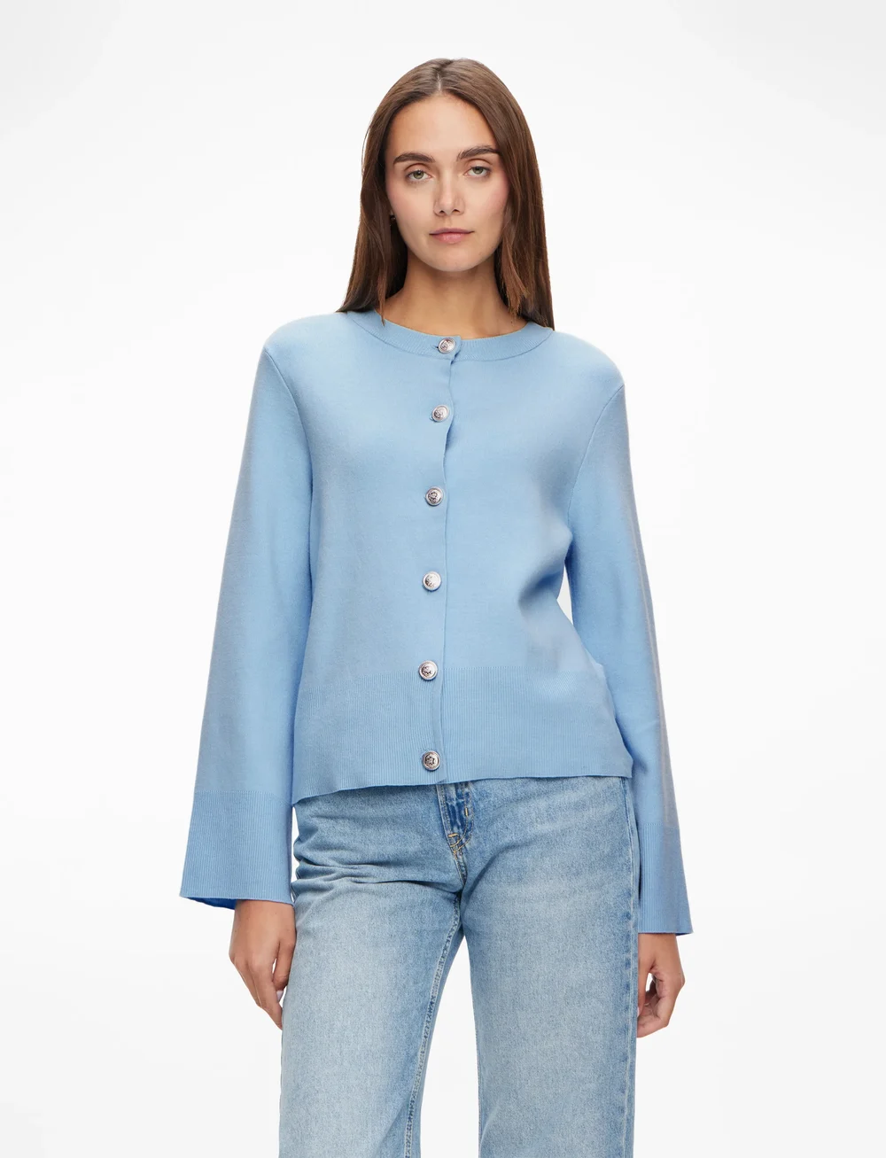 YAS - YASPIMI LS KNIT CARDIGAN S. - D2D - koftor - clear sky - 0