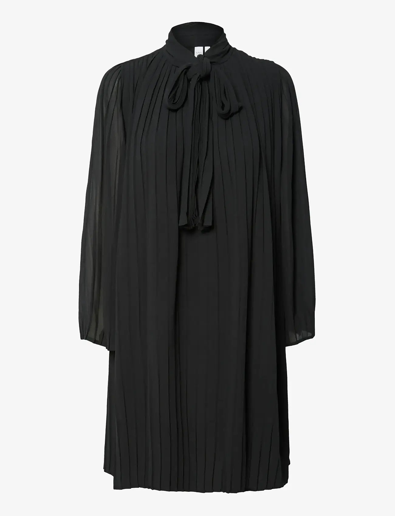 YAS - YASRAMA 7/8 TIE NECK DRESS S. - cocktailklänningar - black - 0