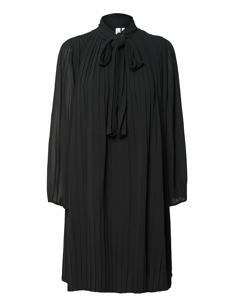 YAS - YASRAMA 7/8 TIE NECK DRESS S. - cocktailklänningar - black - 0