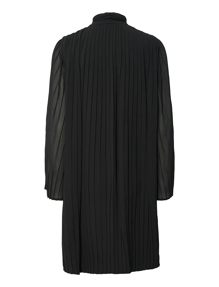YAS - YASRAMA 7/8 TIE NECK DRESS S. - cocktailklänningar - black - 1