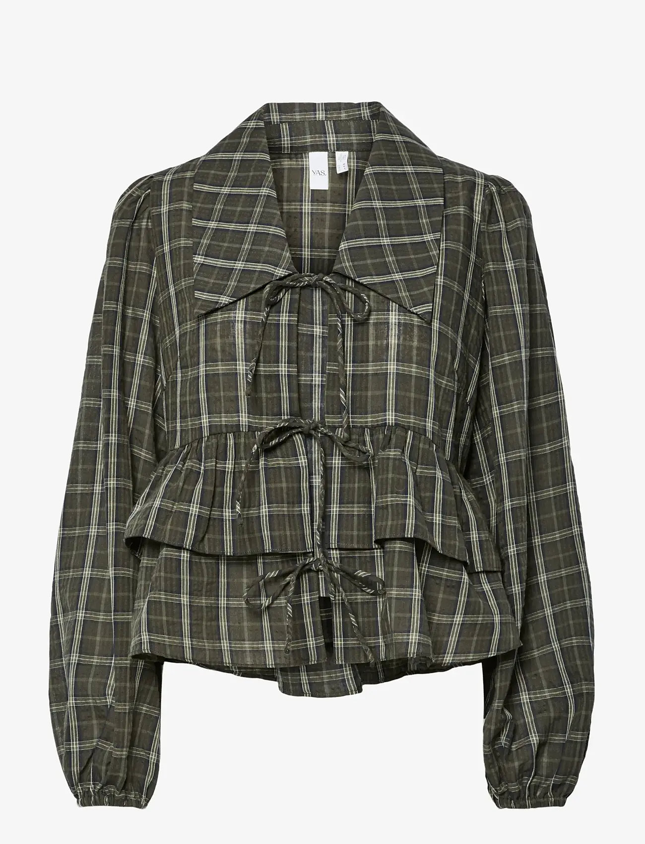 YAS - YASCINNA LS TIE TOP - EX - langærmede bluser - forest night - 1