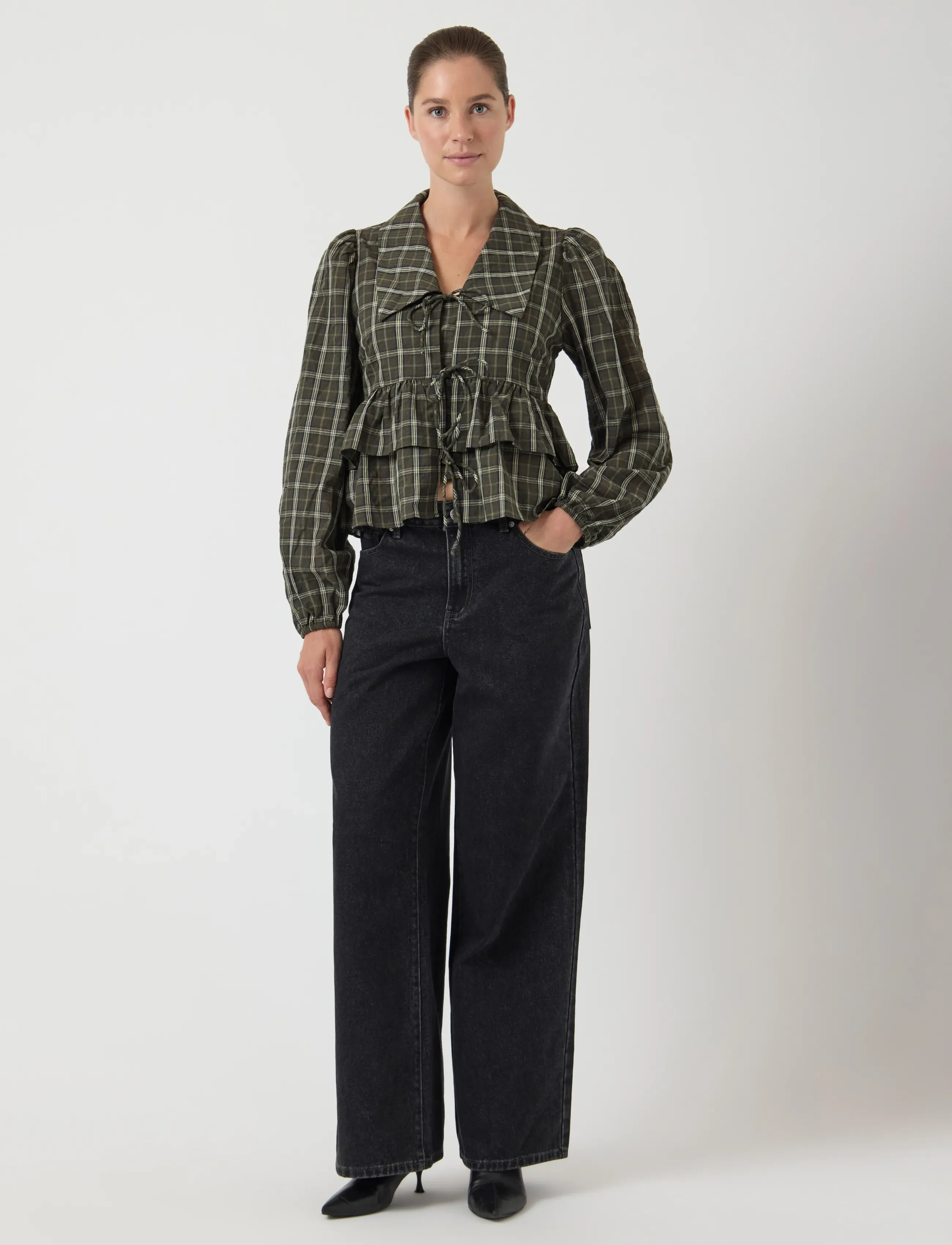 YAS - YASCINNA LS TIE TOP - EX - blouses à manches longues - forest night - 4