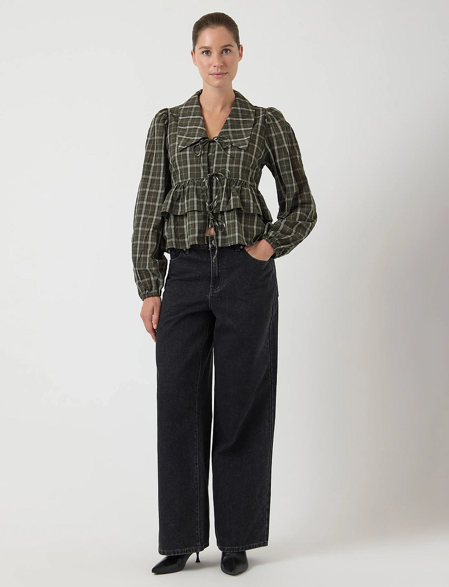 YAS - YASCINNA LS TIE TOP - EX - langärmelige blusen - forest night - 4