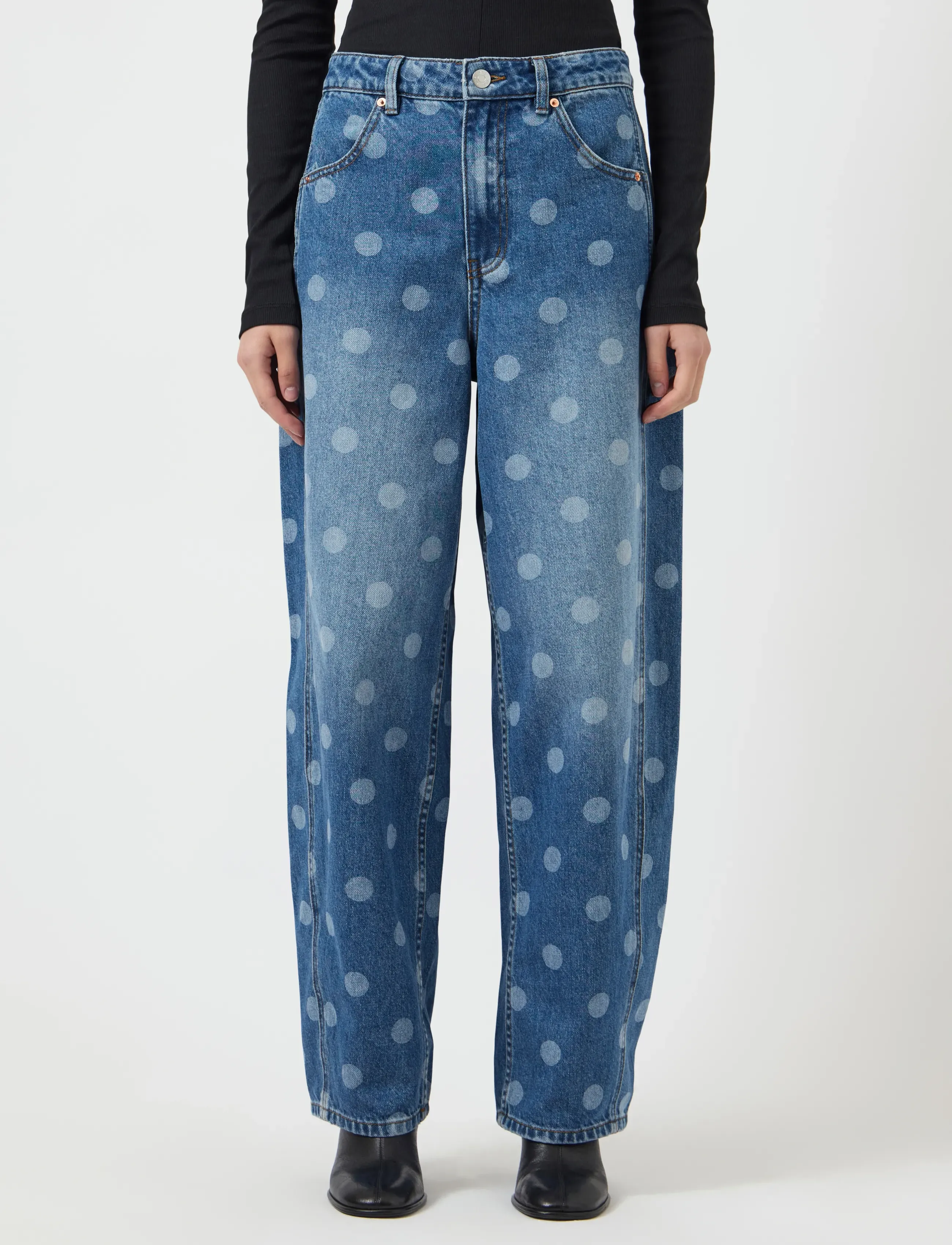 YAS YASLUA HW BARREL ANKLE JEANS - EX - Tøj - MEDIUM BLUE DENIM / blue