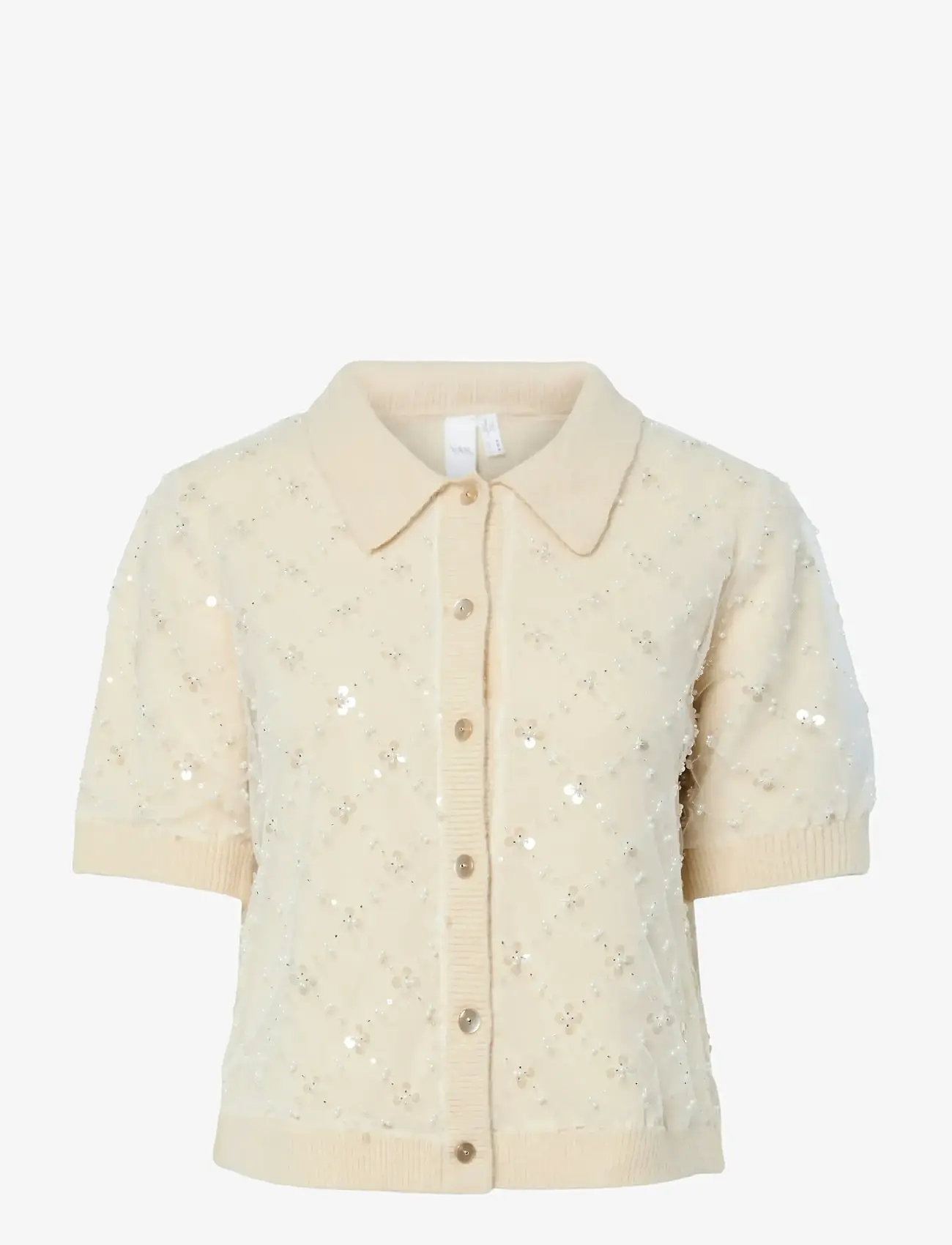 YAS - YASMERILLA SS KNIT CARDIGAN - EX - cardigans - birch - 1