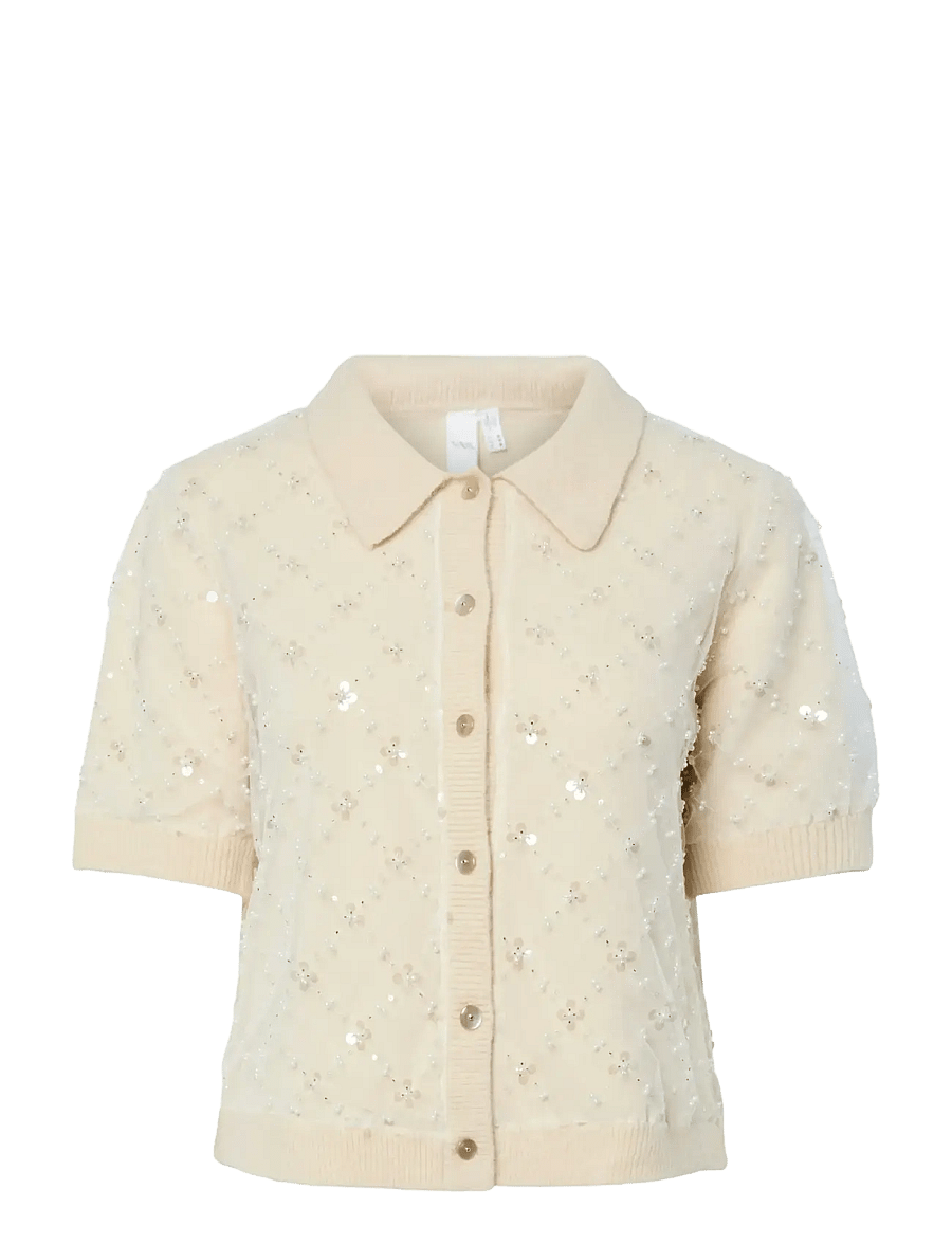 YAS - YASMERILLA SS KNIT CARDIGAN - EX - birch - 1
