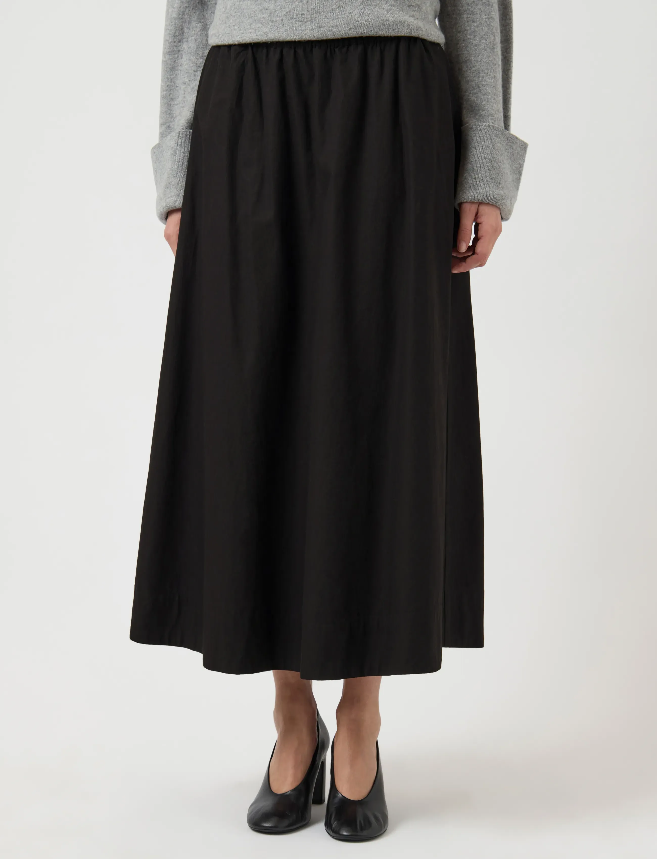 YAS YASCOLEA HW ANKLE SKIRT S. NOOS - Maxi nederdele - BLACK / black