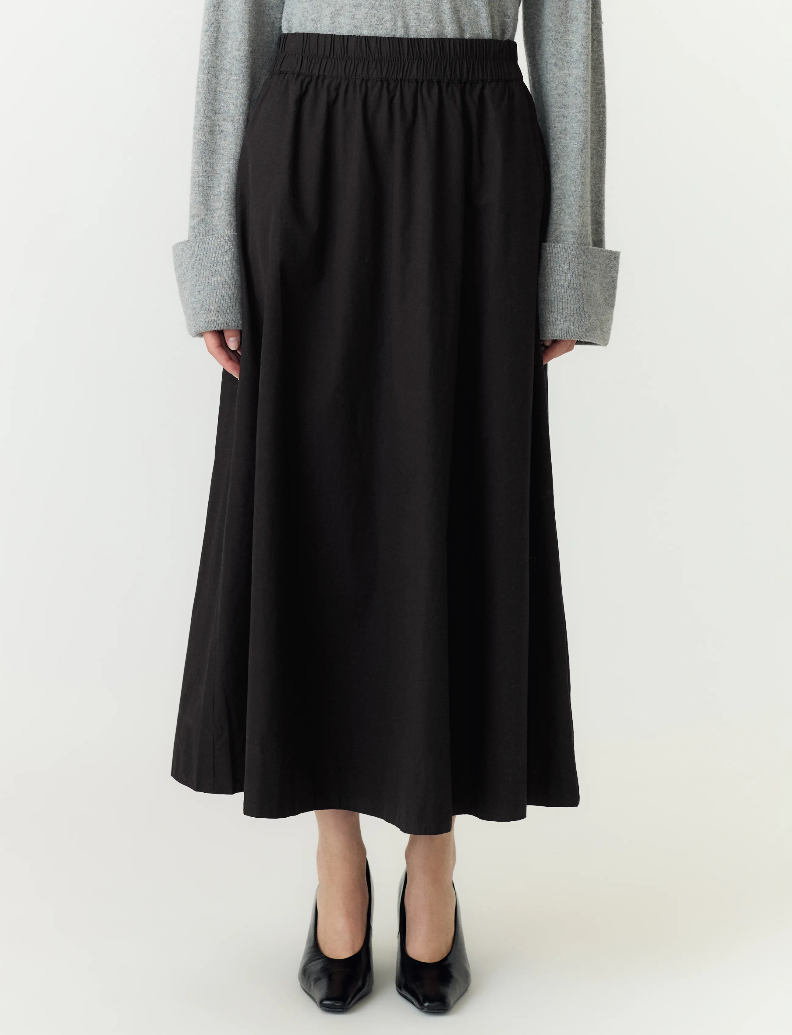 YAS YASCOLEA HW ANKLE SKIRT S. NOOS - Seelikud - BLACK / black