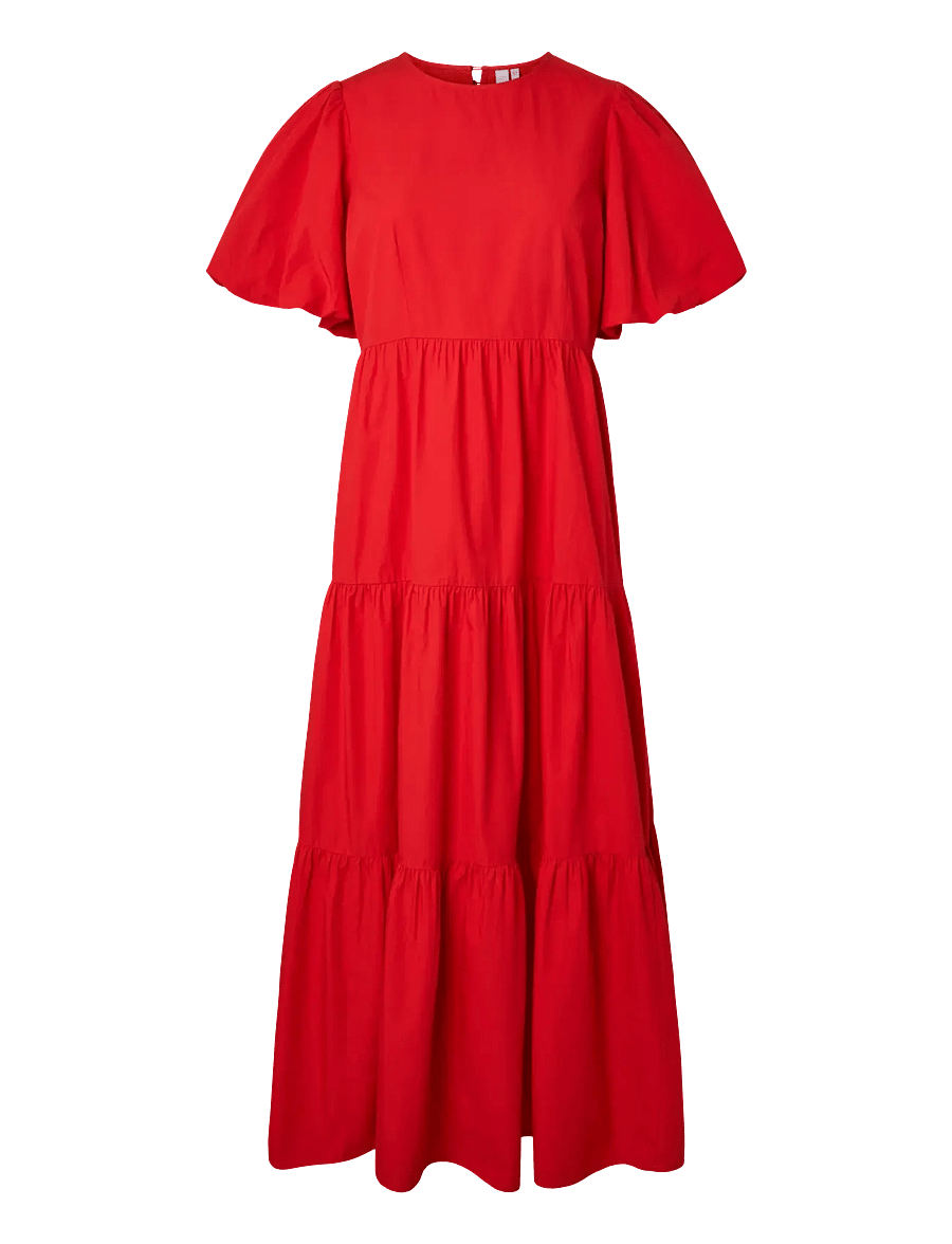 YAS - YASCOLEA SS ANKLE DRESS S. NOOS - sommerkleider - fiery red - 1