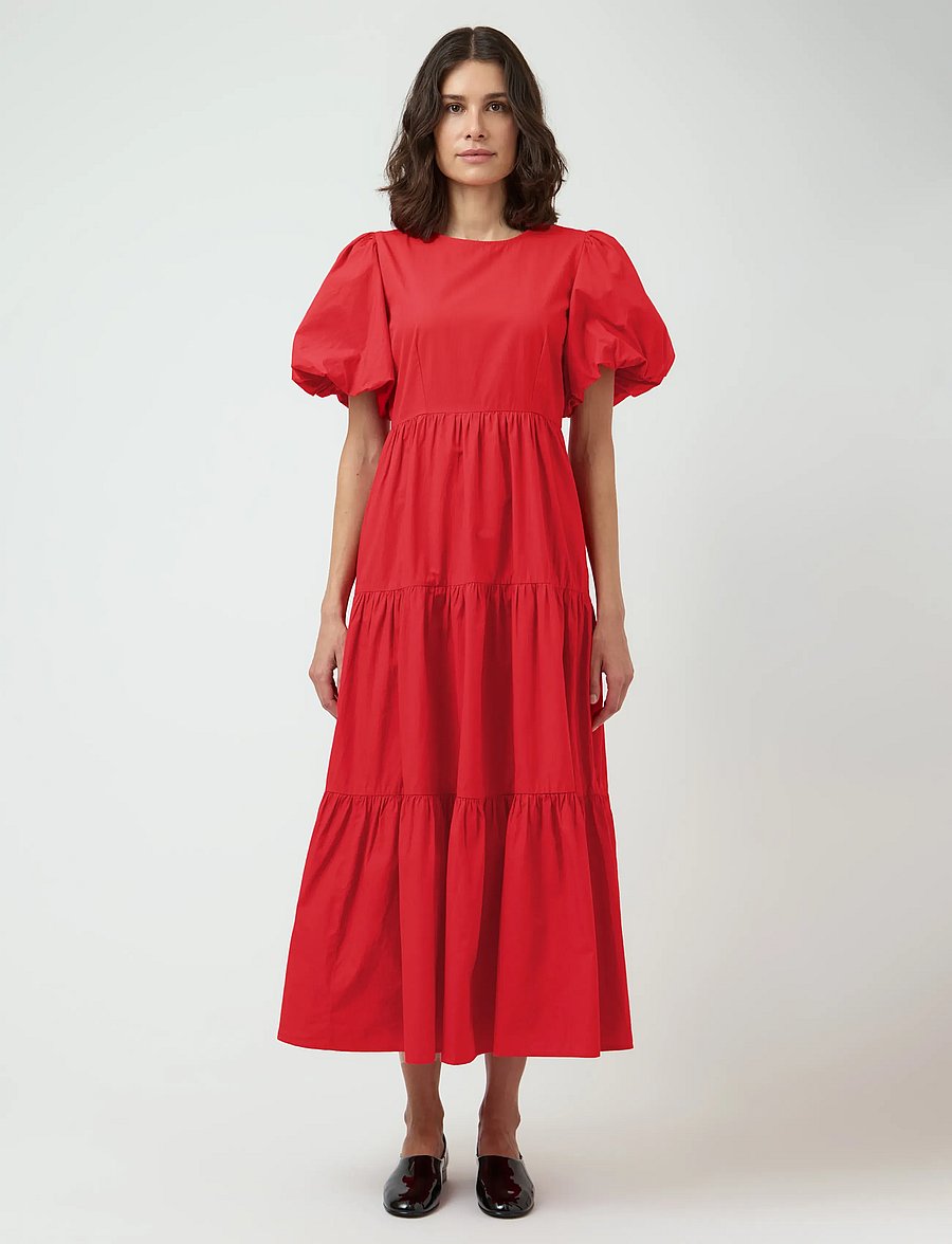 YAS - YASCOLEA SS ANKLE DRESS S. NOOS - sommerkleider - fiery red - 0