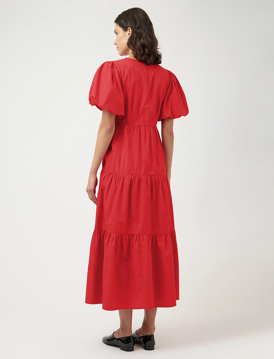 YAS - YASCOLEA SS ANKLE DRESS S. NOOS - sommerkleider - fiery red - 3