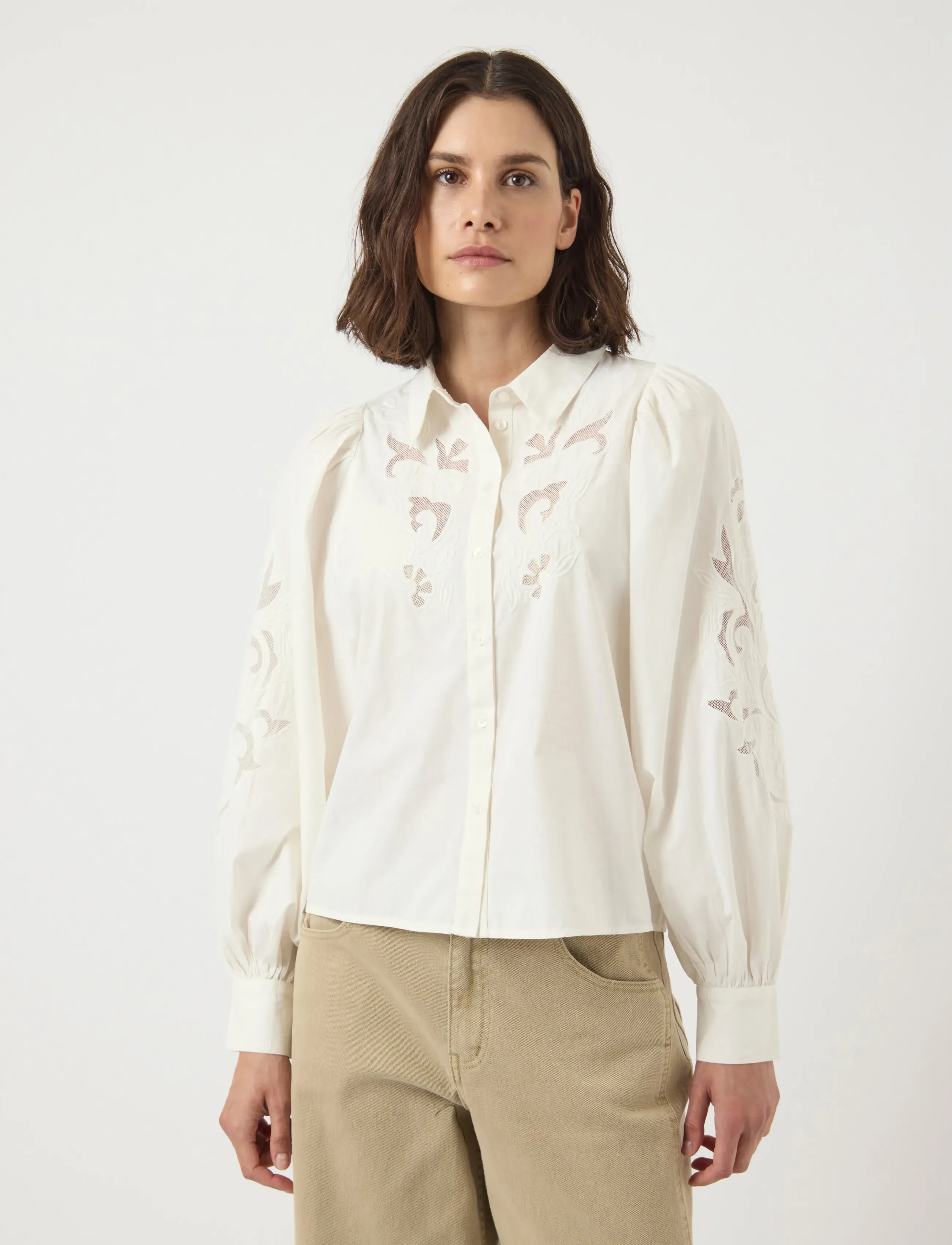 YAS Yaszimia Ls Shirt S. Noos, 42, White, Skjorter > Langærmede, Dame