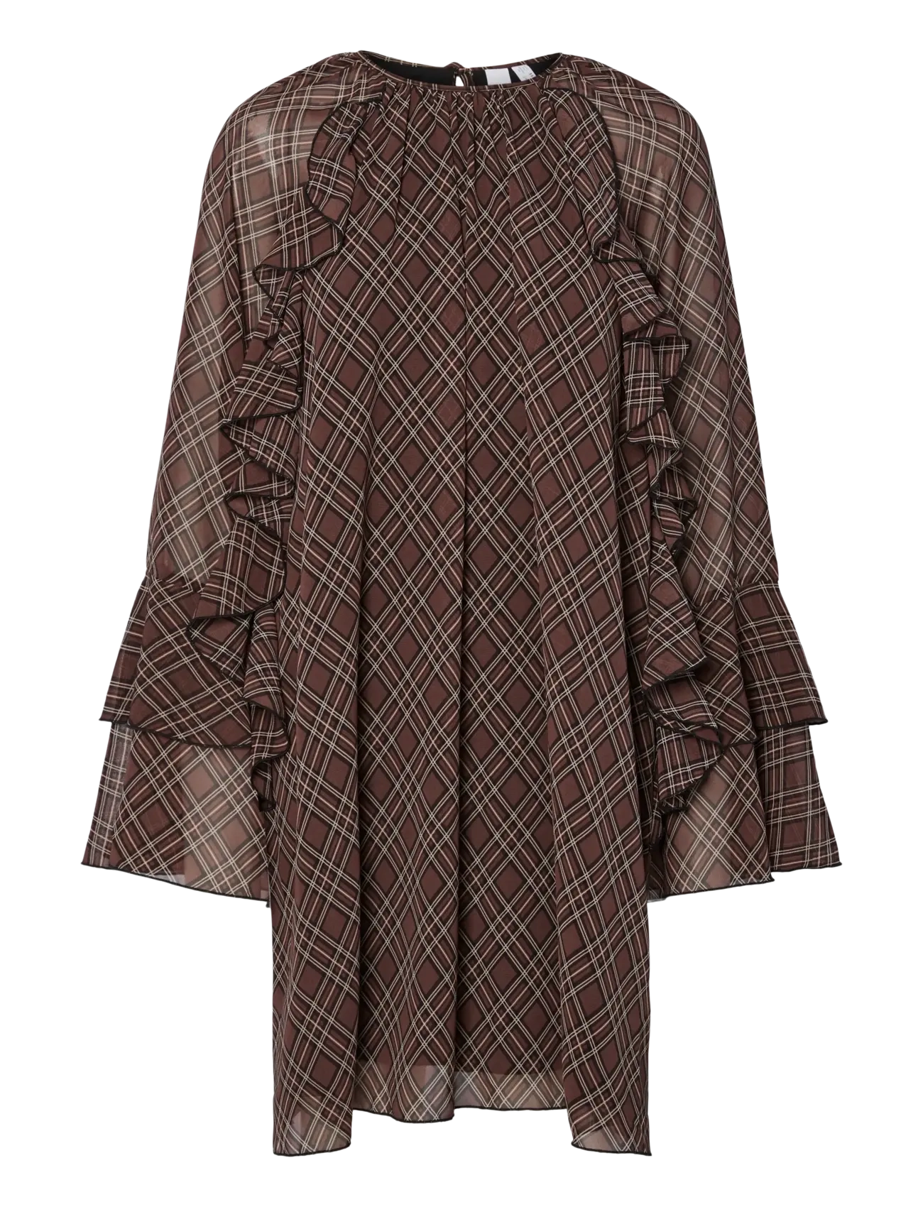 YAS YASCHECKSY LS DRESS S. - Y.A.S - SASSAFRAS / brown
