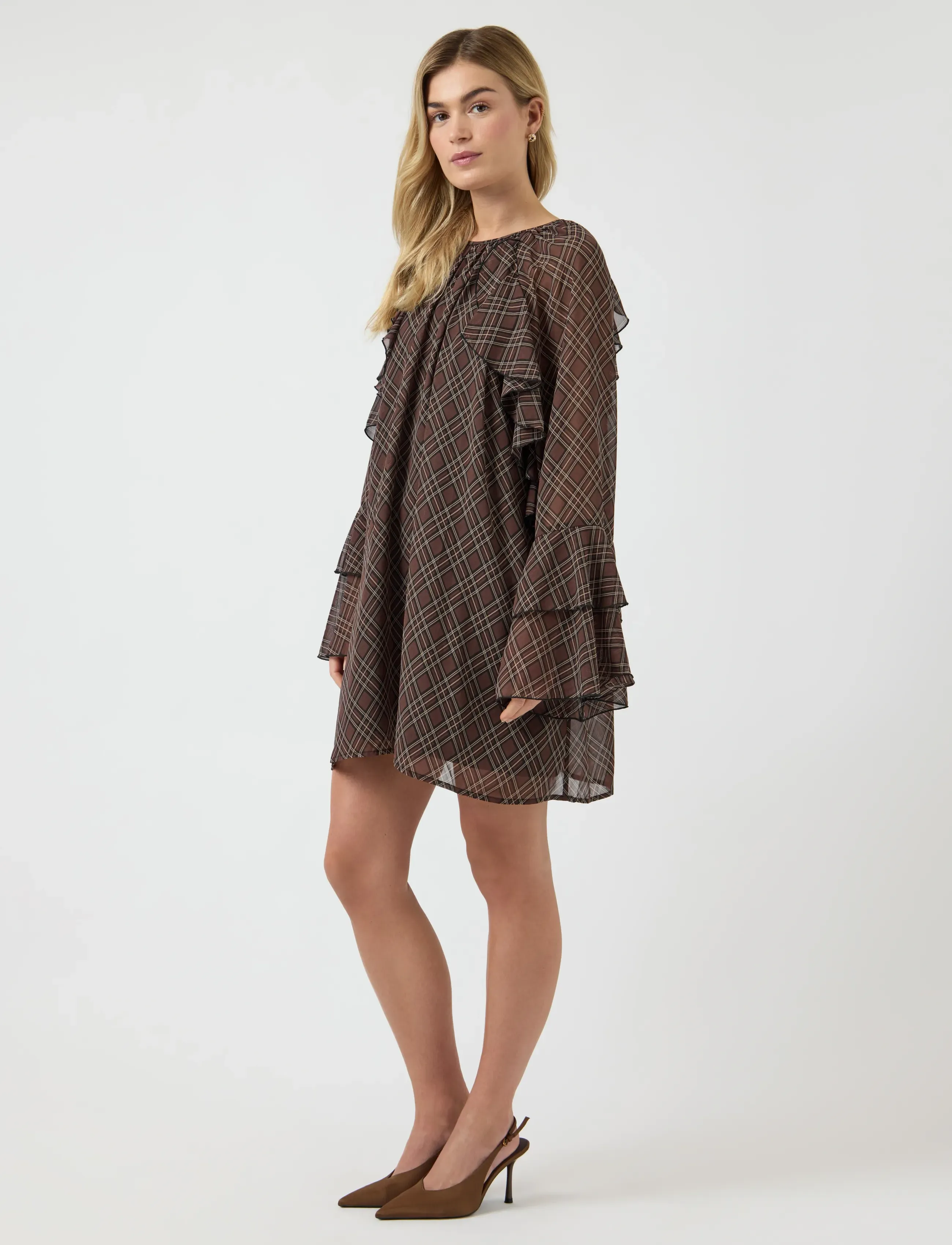 YAS - YASCHECKSY LS DRESS S. - midi kjoler - sassafras - 5