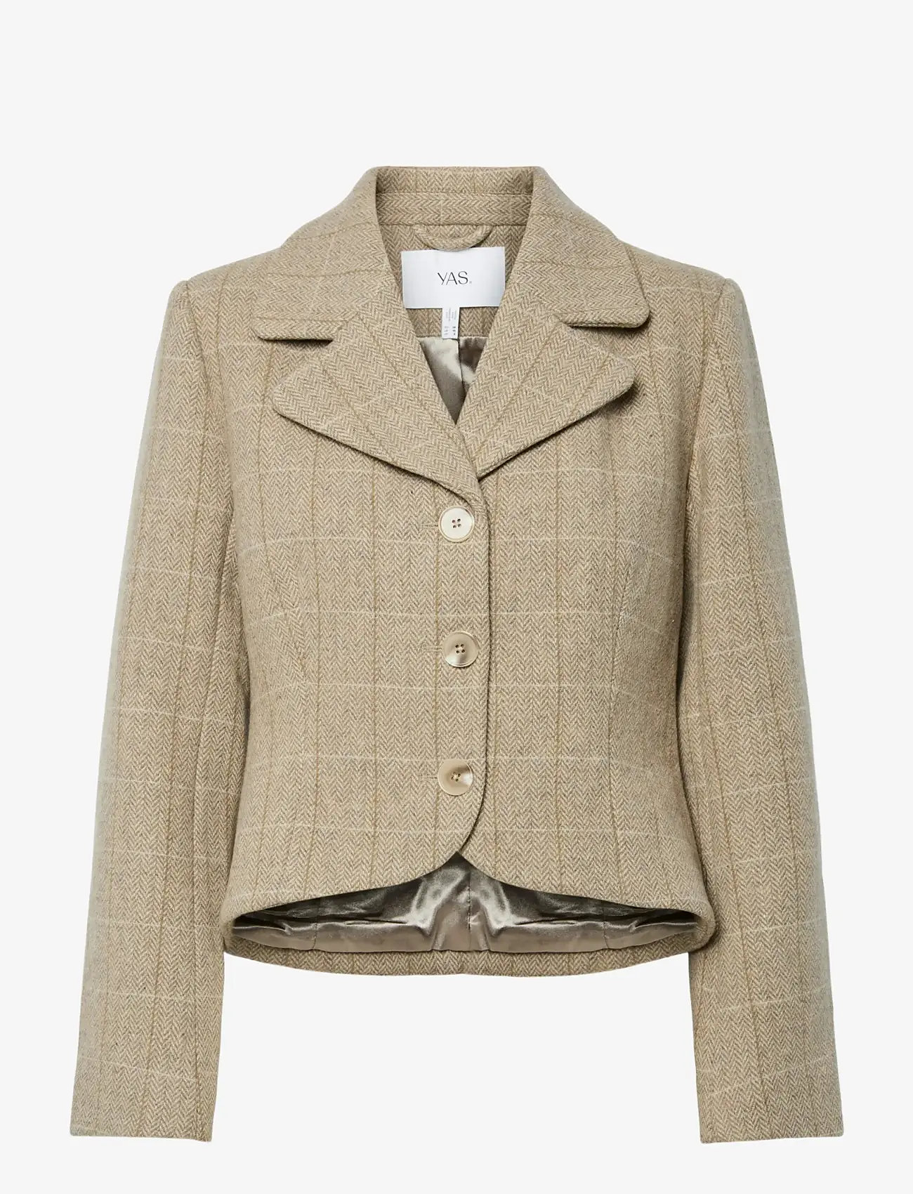 YAS - YASTHELA LS WOOL BLEND SHORT JACKET - EX - einreihige blazer - taupe gray - 0