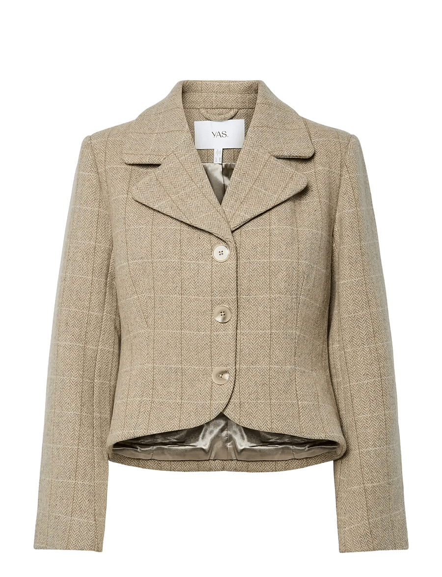 YAS - YASTHELA LS WOOL BLEND SHORT JACKET - EX - taupe gray - 1