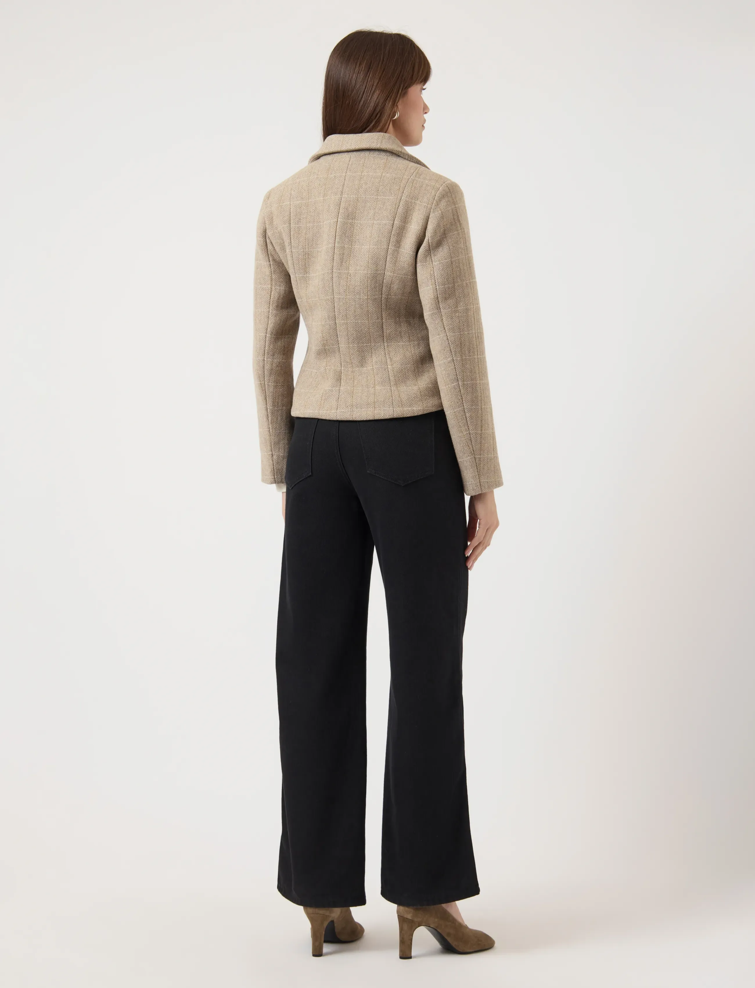 YAS - YASTHELA LS WOOL BLEND SHORT JACKET - EX - taupe gray - 3