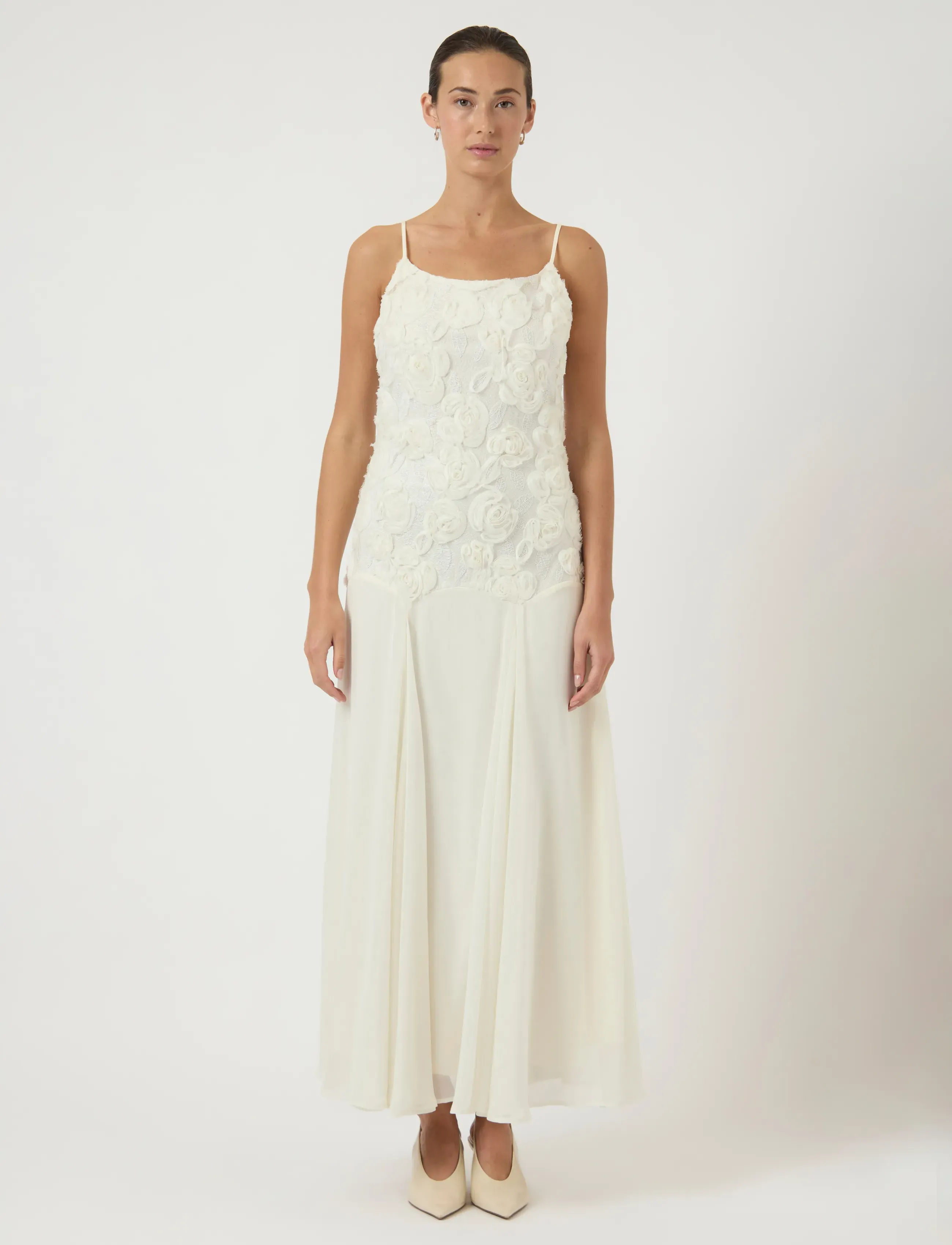 YAS feodora Strap Maxi Dress Celeb, 34, Dresses, Creme - Dress, Frauen