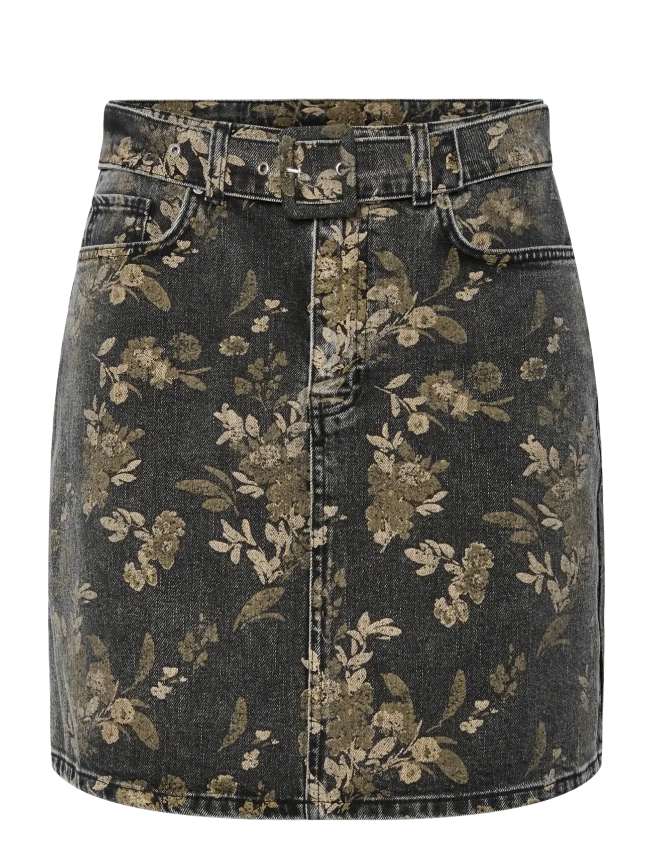 YAS YASTAUPERA HW DENIM SKIRT - EX - YAS - TAUPE GRAY / grey