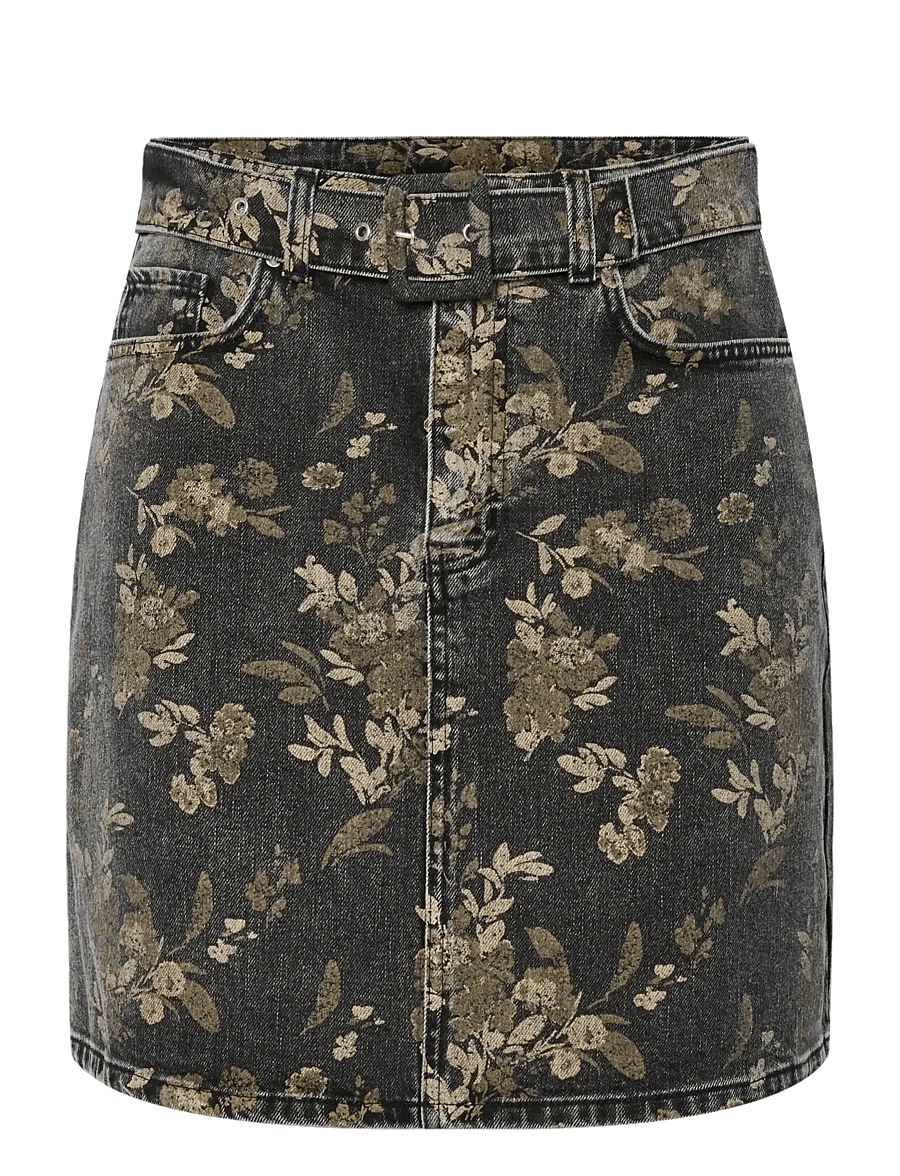 YAS - YASTAUPERA HW DENIM SKIRT - EX - jeansröcke - taupe gray - 1