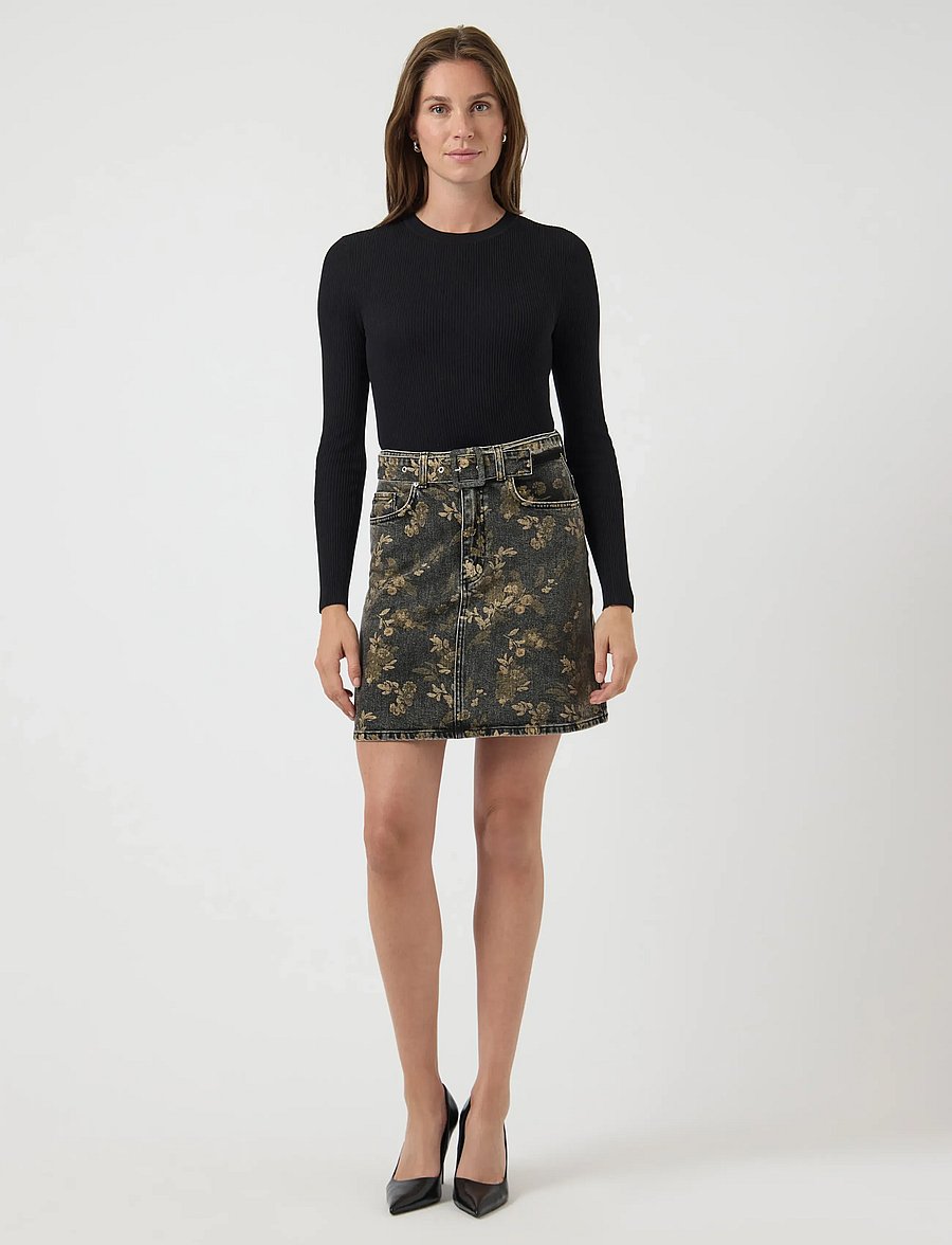 YAS - YASTAUPERA HW DENIM SKIRT - EX - jeansröcke - taupe gray - 4