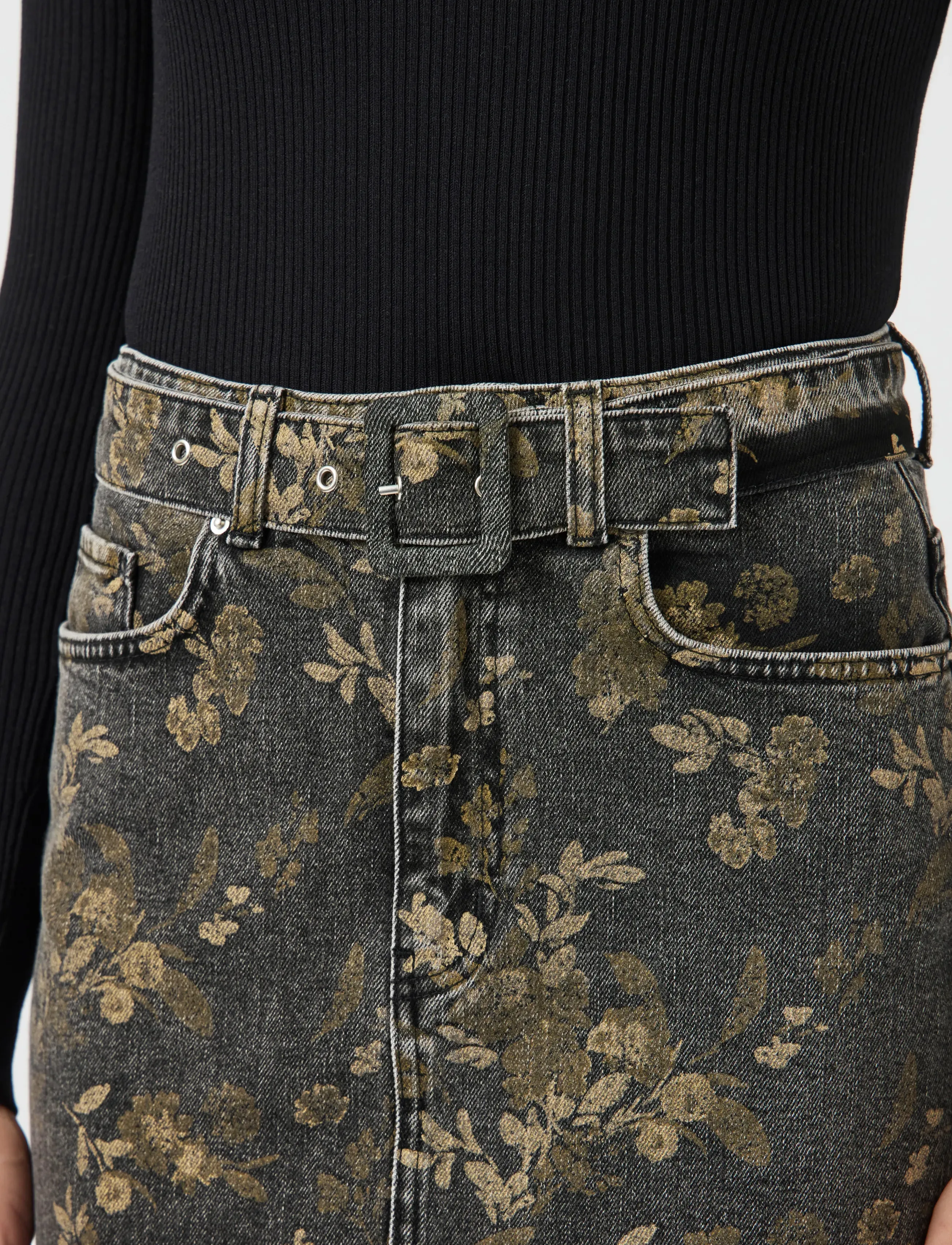 YAS - YASTAUPERA HW DENIM SKIRT - EX - denimnederdele - taupe gray - 5