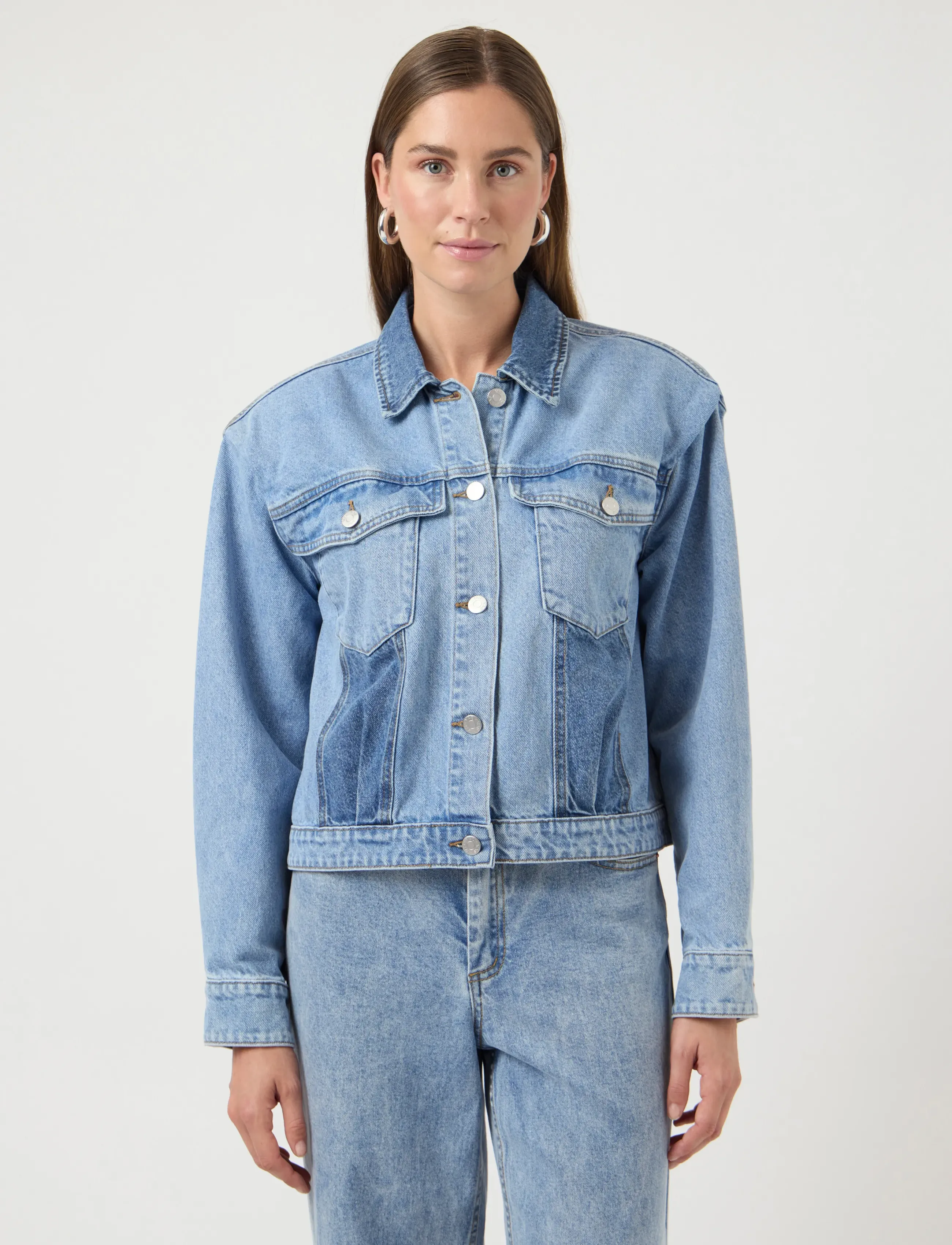 YAS YASFARO LS DENIM JACKET S. - YAS - LIGHT BLUE DENIM / blue