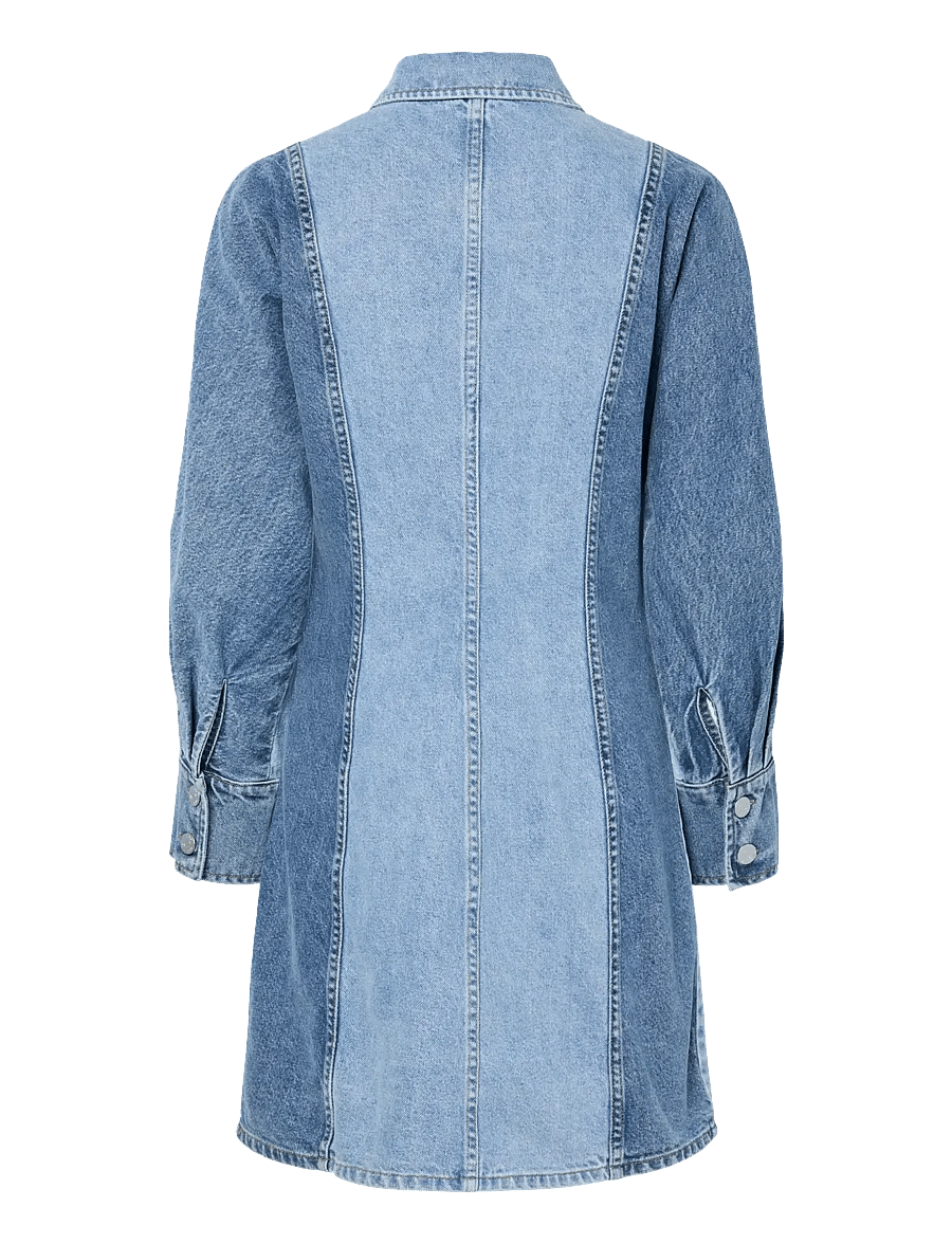 YAS - YASFARO LS DENIM DRESS - särkkleidid - light blue denim - 2