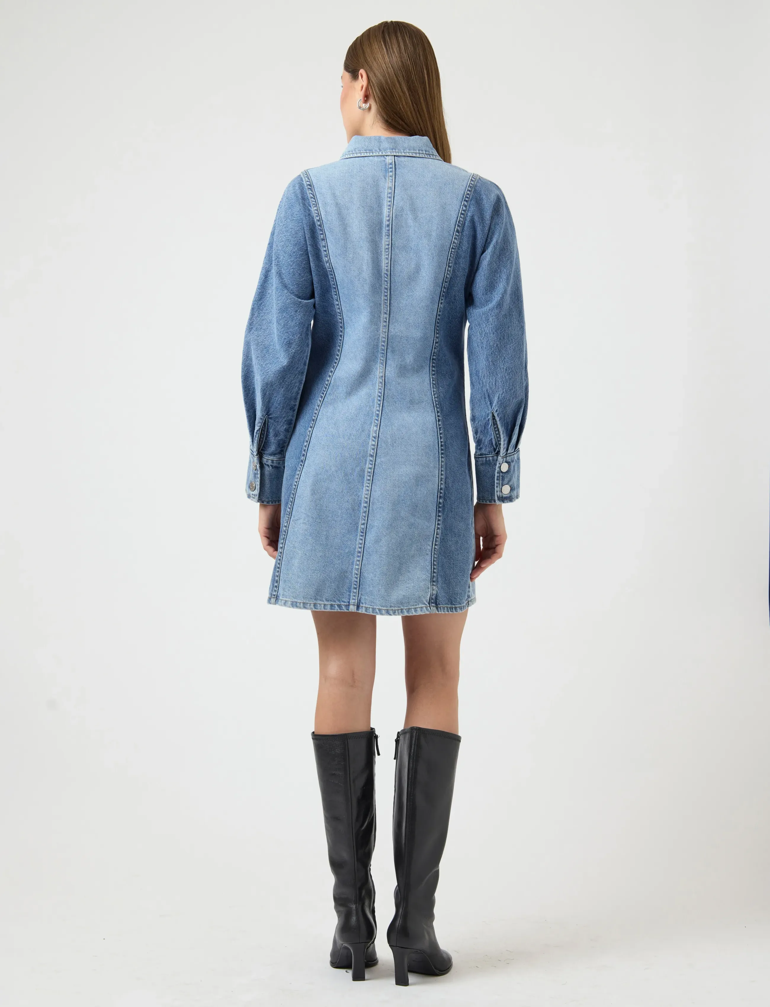 YAS - YASFARO LS DENIM DRESS - shirt dresses - light blue denim - 3