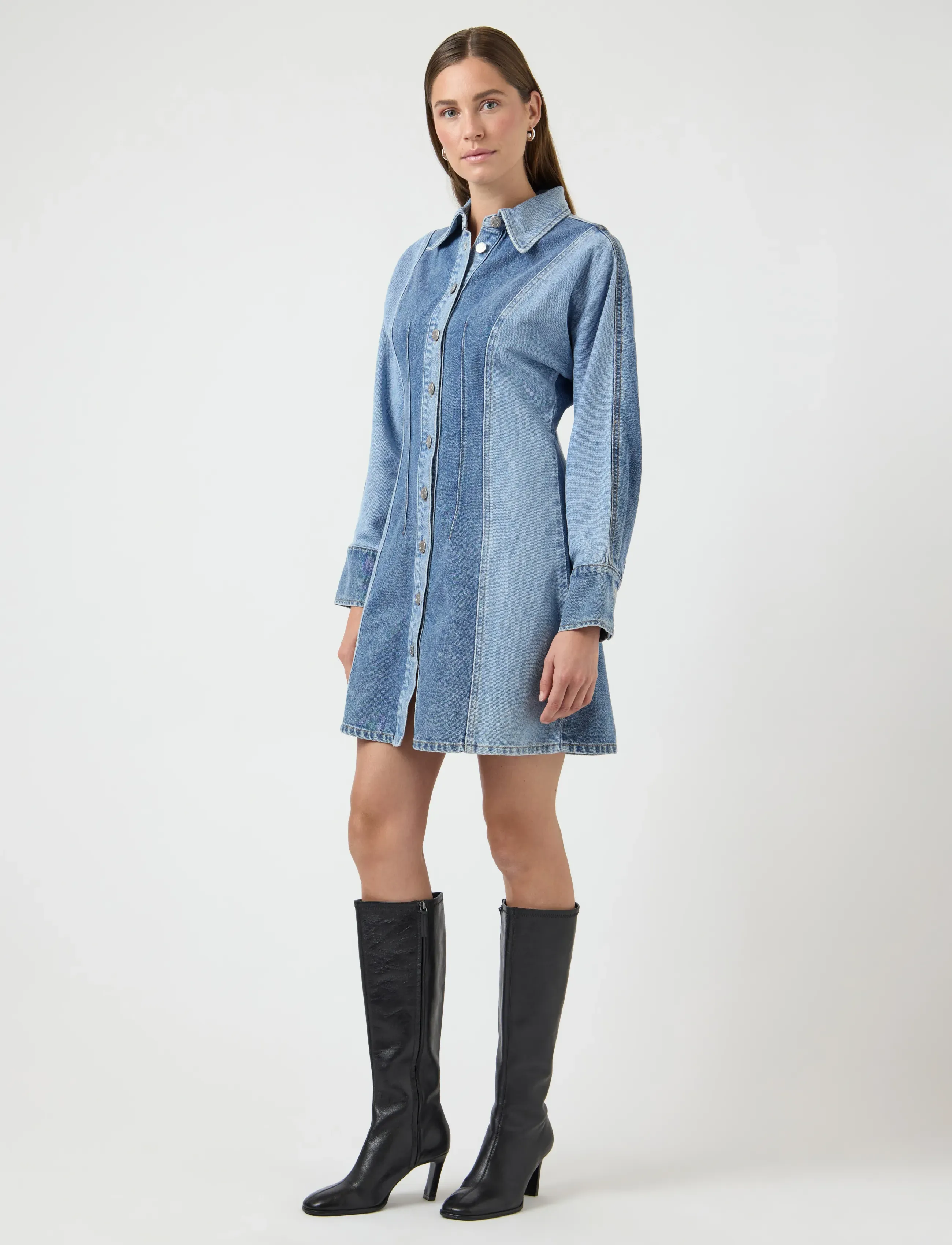 YAS - YASFARO LS DENIM DRESS - shirt dresses - light blue denim - 4