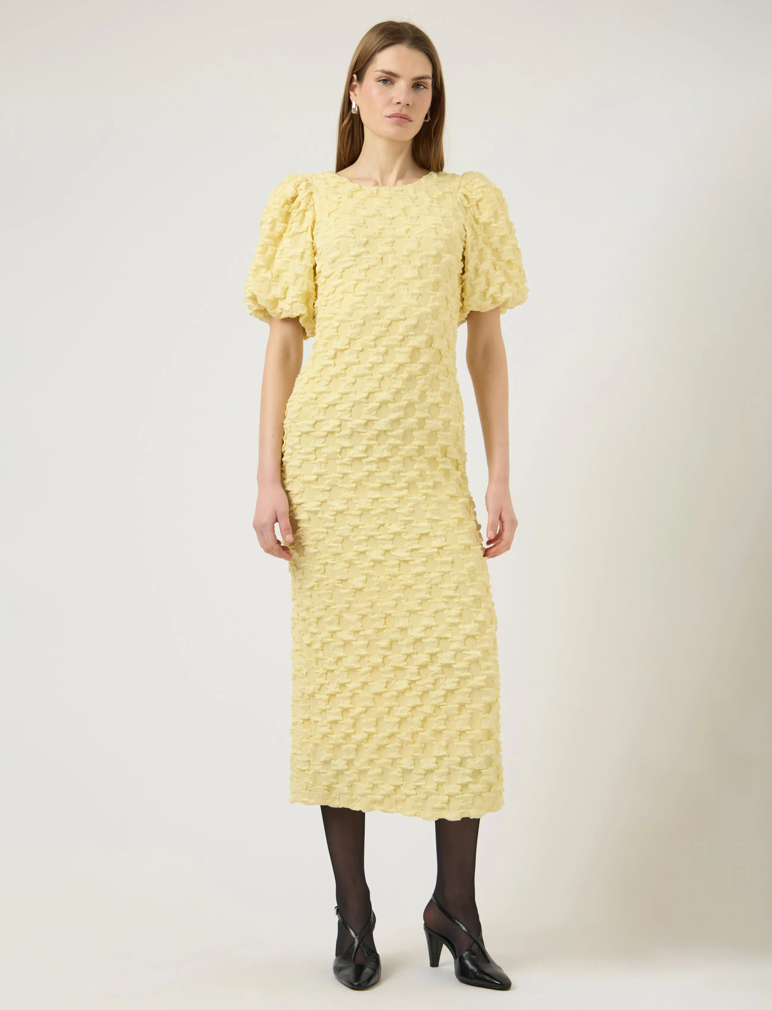 YAS YASMIAMAJA 2/4 LONG DRESS - CELEB - Tøj - ANISE FLOWER / yellow