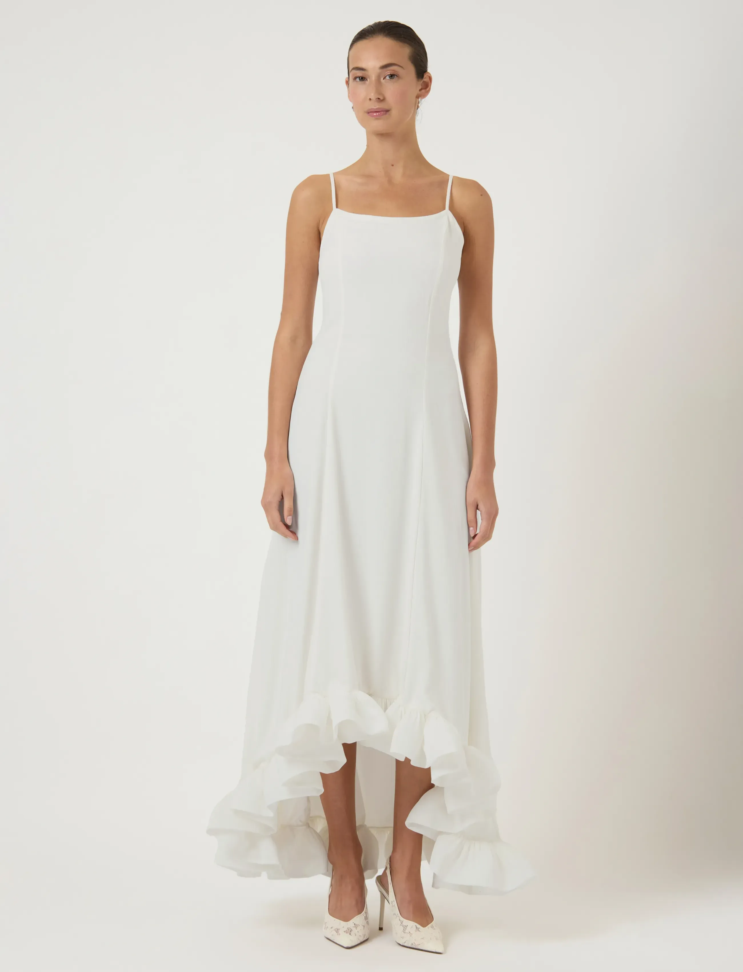 YAS YASCREAM STRAP MAXI DRESS - CELEB - Maxikleider - GARDENIA / white