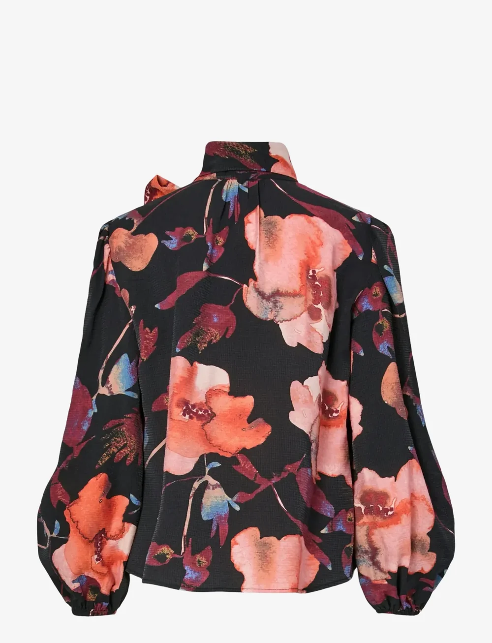 YAS - YASPILANA LS TIE NECK TOP S. - langærmede bluser - black - 1