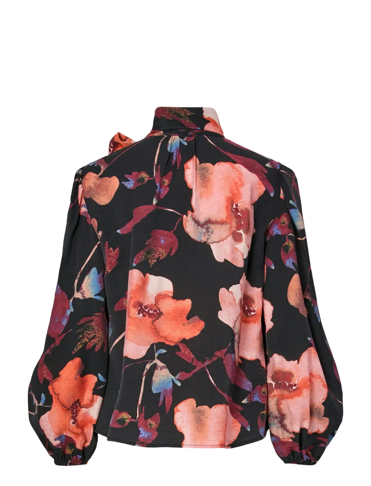 YAS - YASPILANA LS TIE NECK TOP S. - langærmede bluser - black - 1