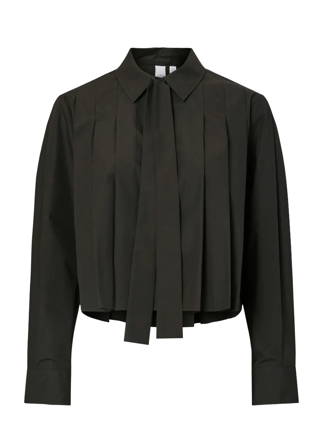 YASTAMO LS TIE SHIRT S. - BLACK
