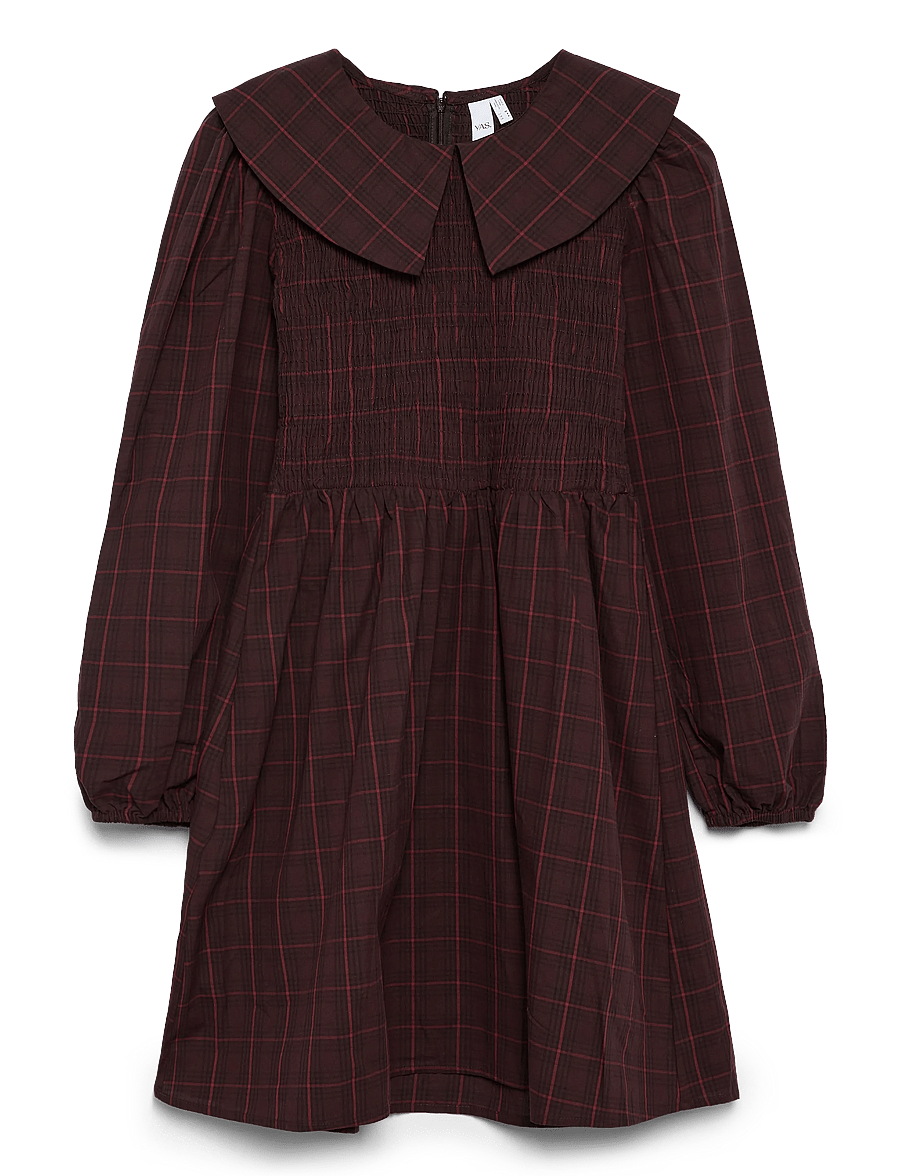 YAS - YASCHEMMA LS SMOCK DRESS - D2D - särkkleidid - winetasting - 1