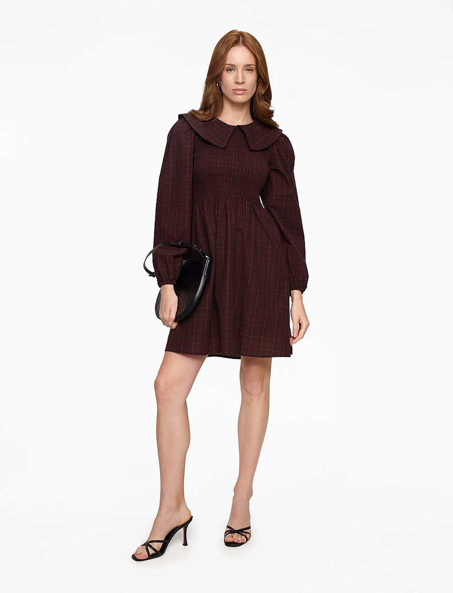 YAS - YASCHEMMA LS SMOCK DRESS - D2D - särkkleidid - winetasting - 2