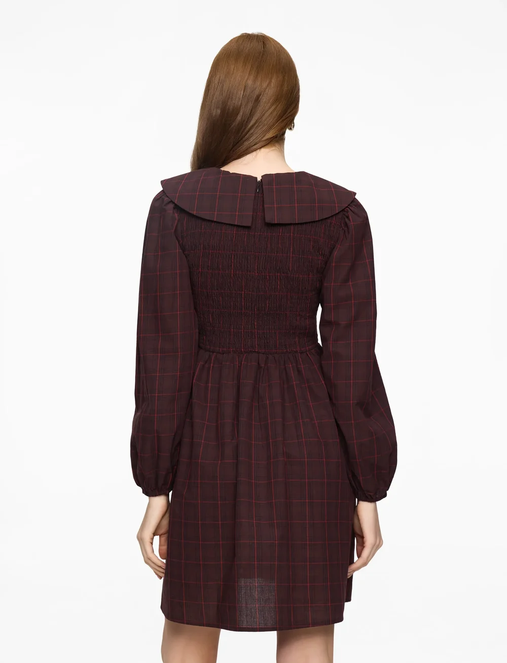 YAS - YASCHEMMA LS SMOCK DRESS - D2D - shirt dresses - winetasting - 4