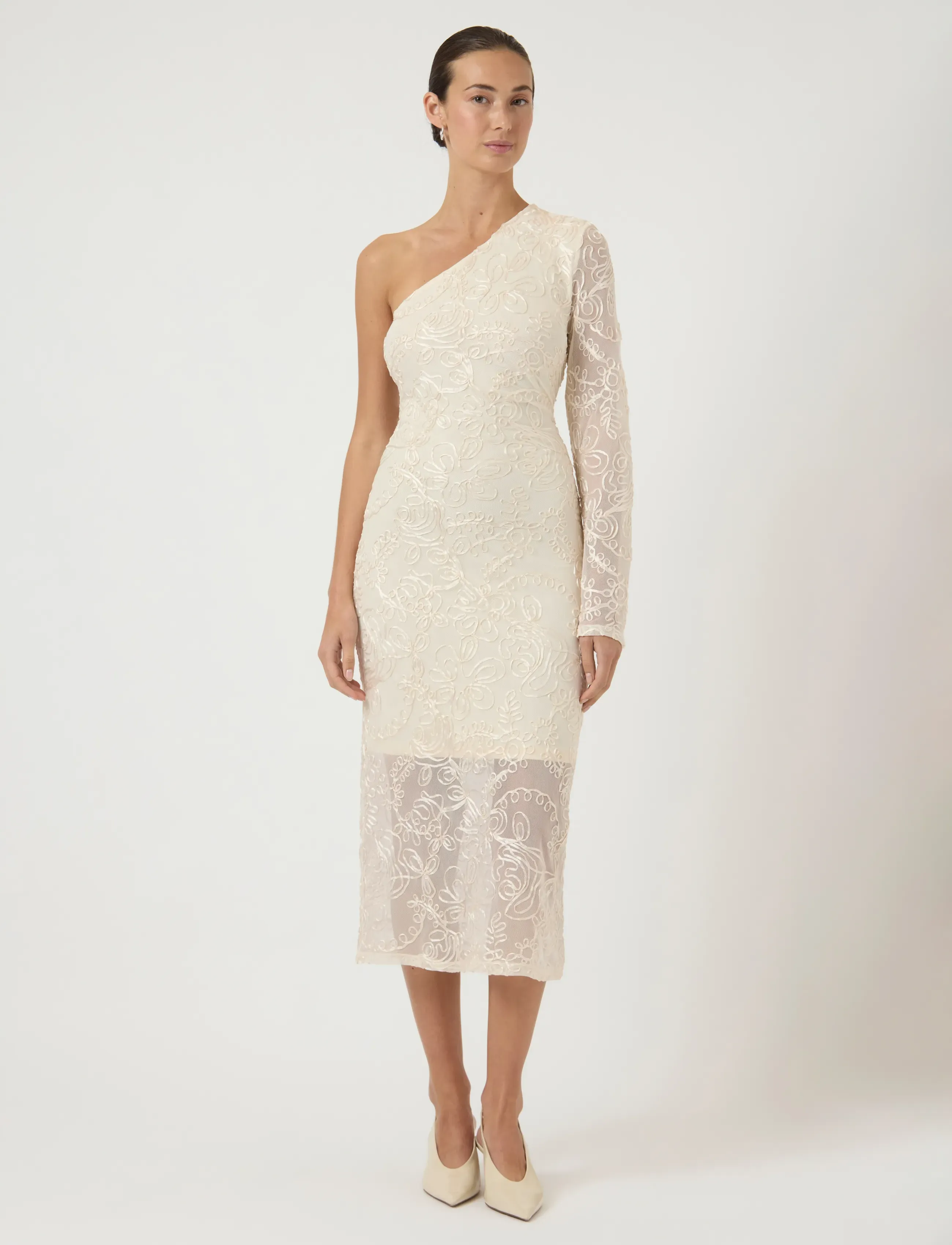 YAS florina Os Dress Celeb, S, Dresses, Creme - Knee-length & Midi, Frauen