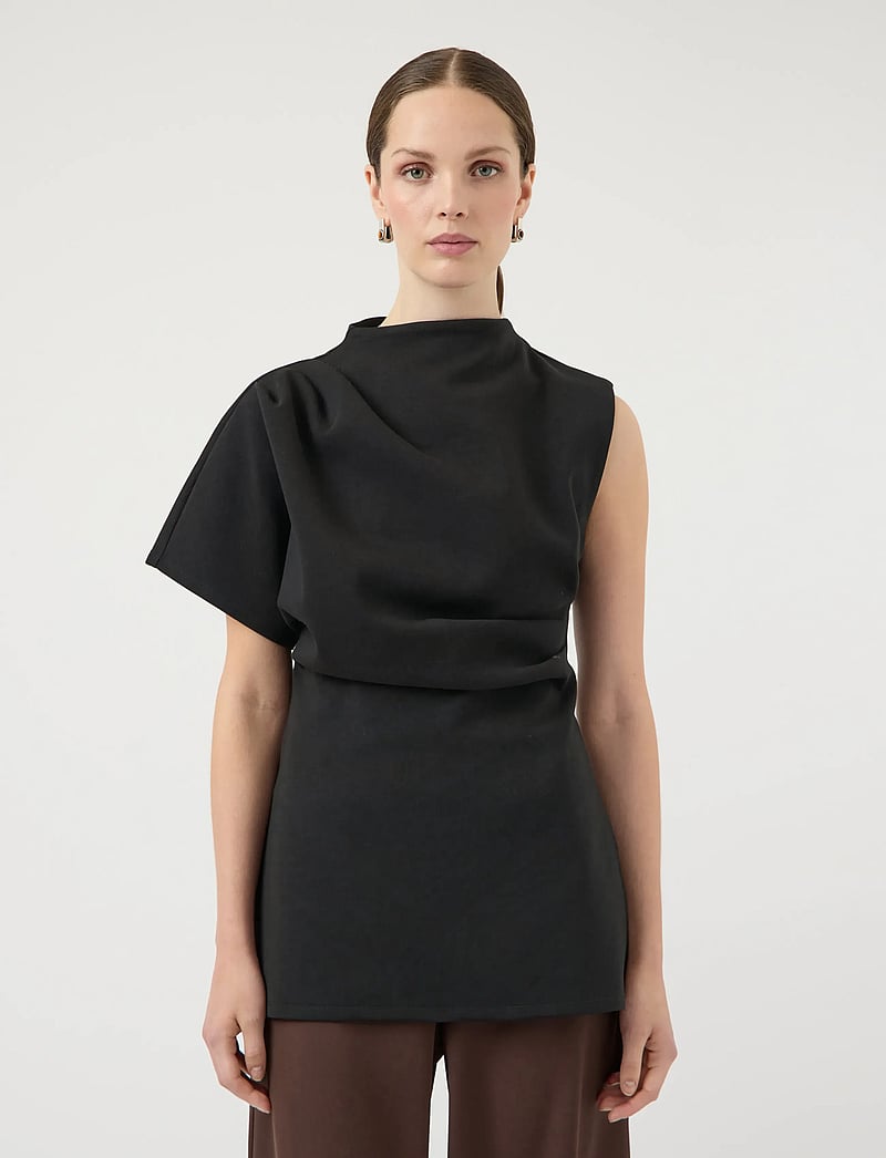 YAS - YASPINA SL LONG TOP S. - short-sleeved blouses - black - 0