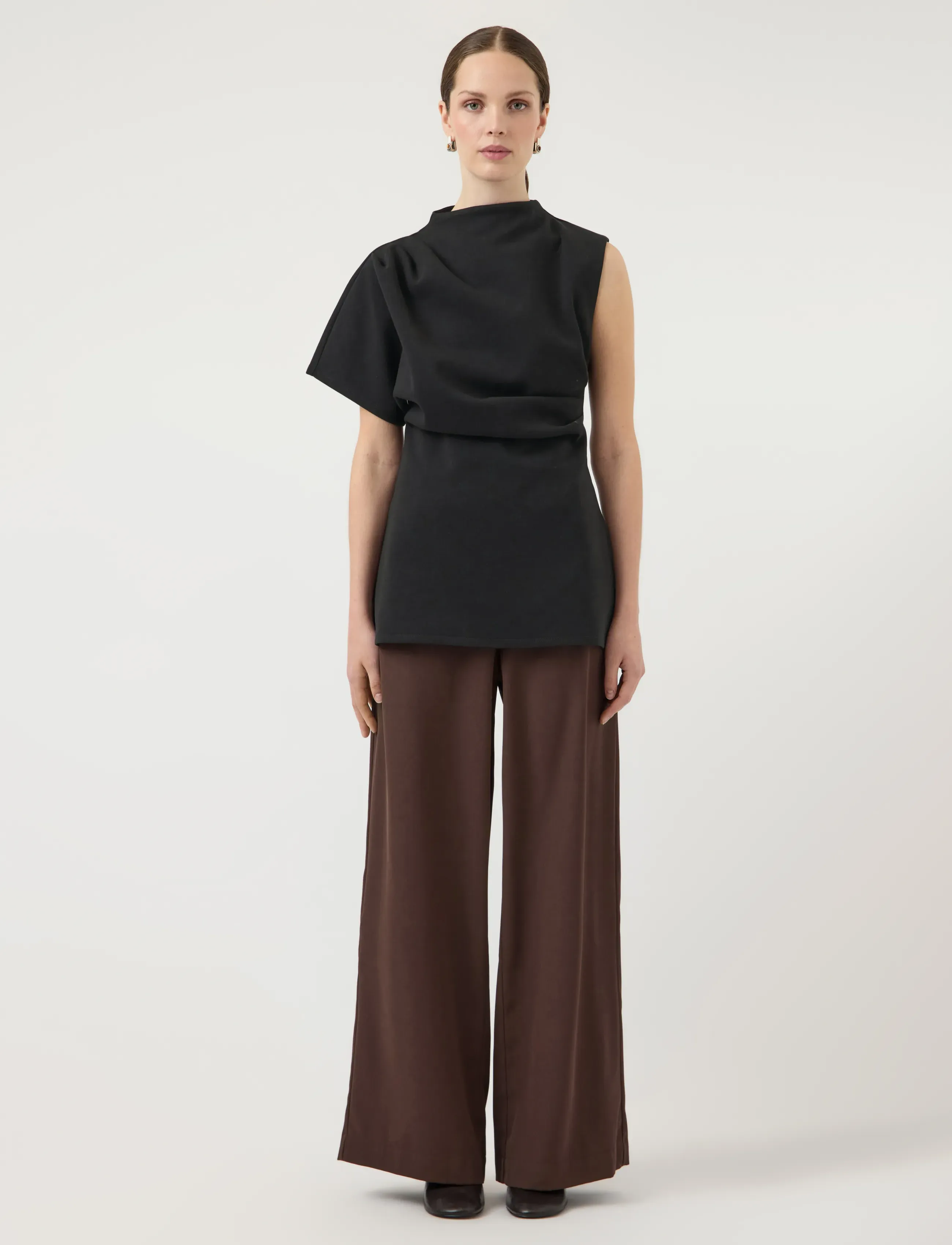 YAS - YASPINA SL LONG TOP S. - bluzki z krótkim rękawem - black - 4