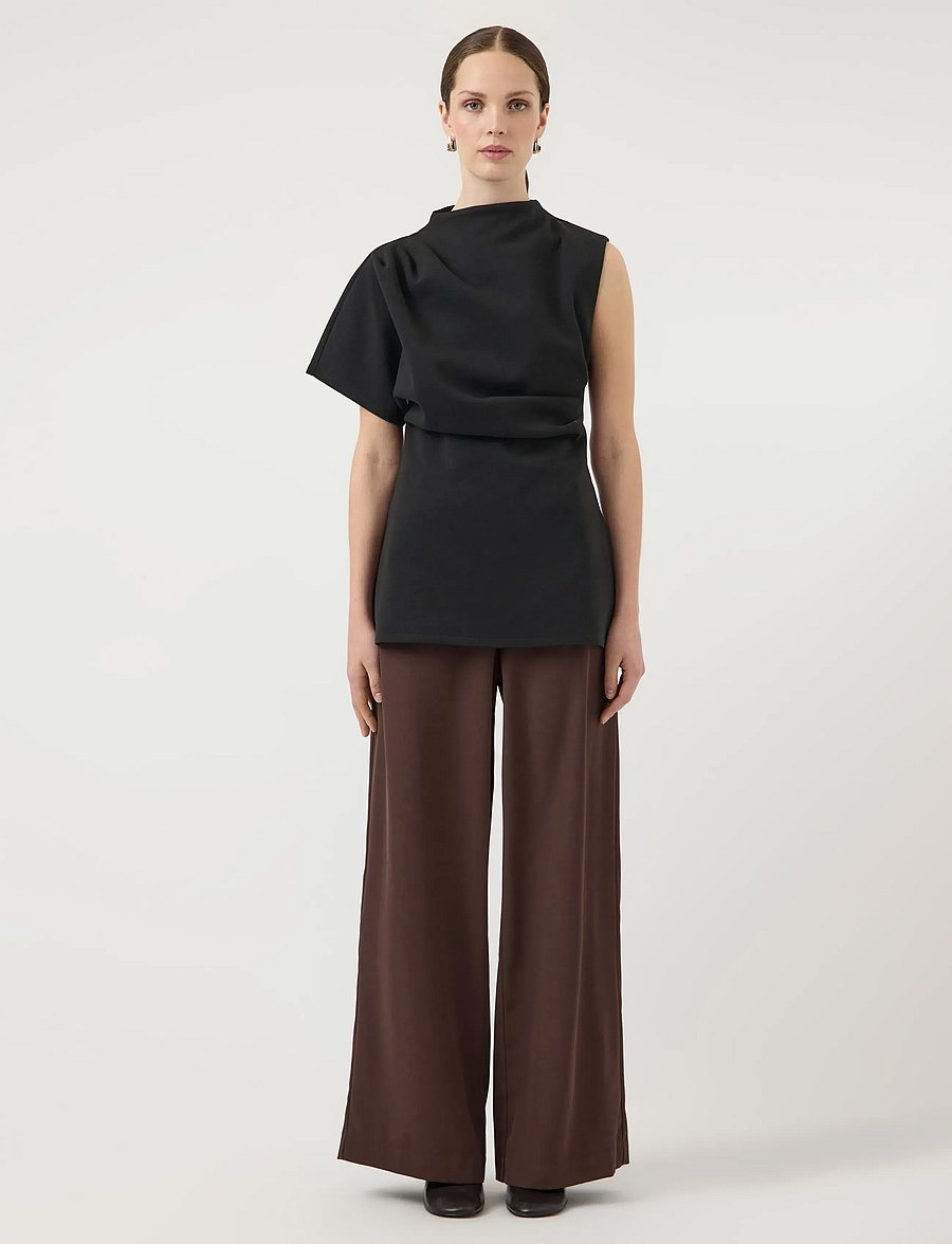 YAS - YASPINA SL LONG TOP S. - bluzki z krótkim rękawem - black - 4