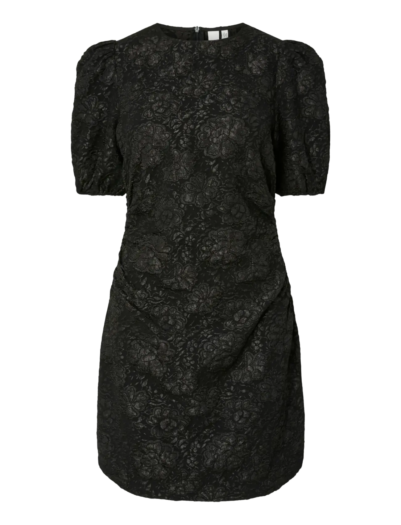 YAS helle Ss Dress Ka, Kvinder, Puffærmet Minikjole, Sort, Str: 36